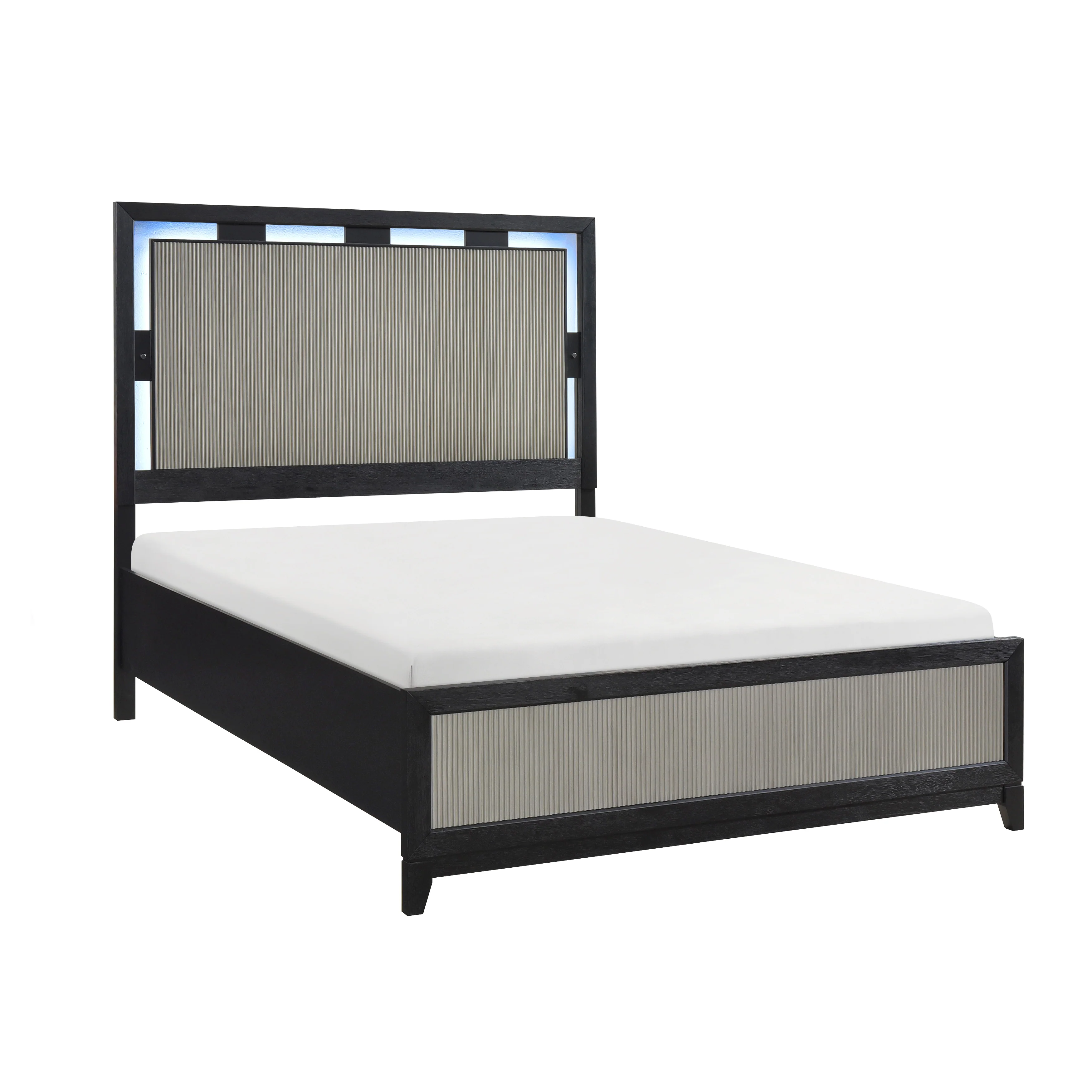 Garrison Charcoal & Gray Queen LED Panel Bed - Image 10