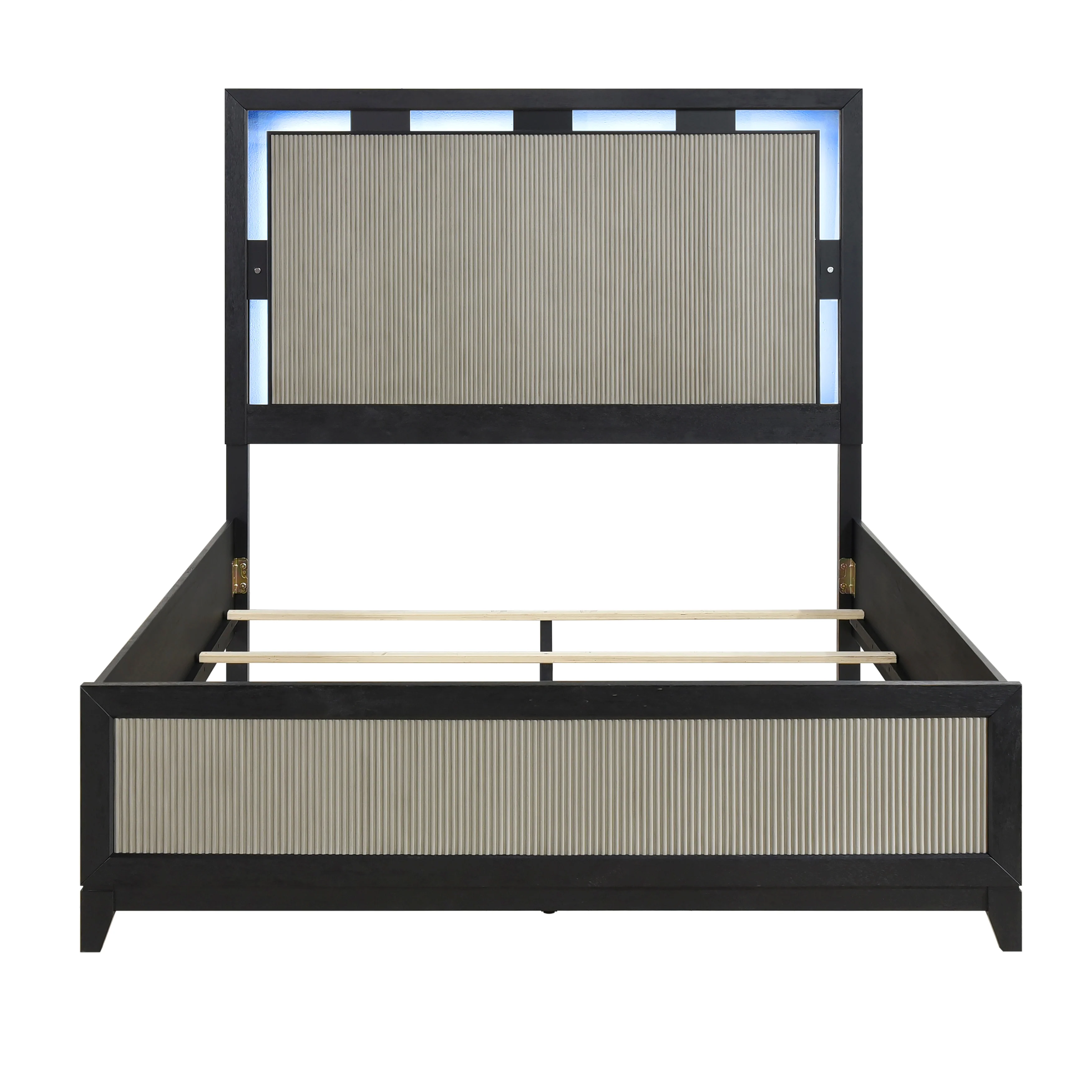 Garrison Charcoal & Gray Queen LED Panel Bed - Image 5
