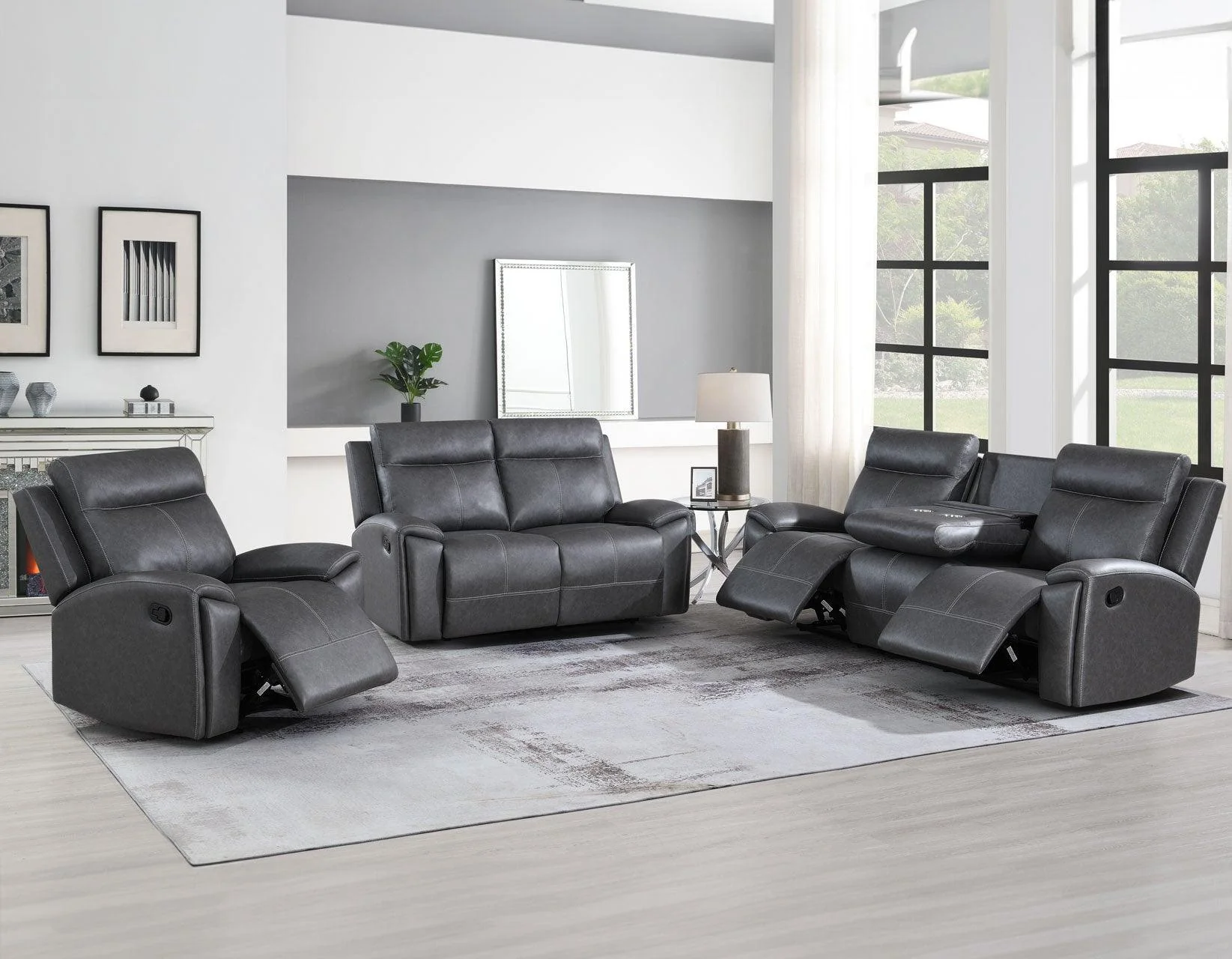 Gaston Gray Manual Glider Recliner - Image 10