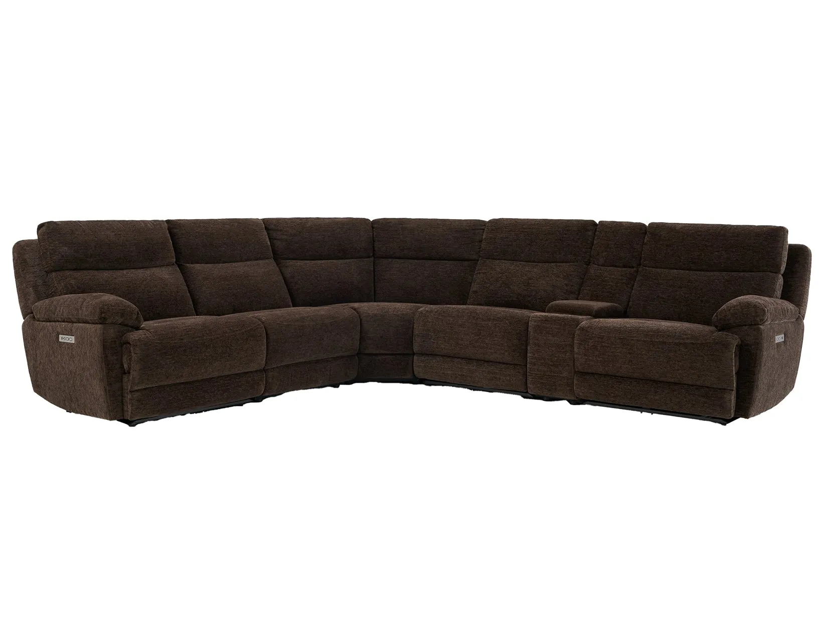 Gatlin Dual-Power Brown Fabric 6-Piece Modular Reclining Sectional - Image 2