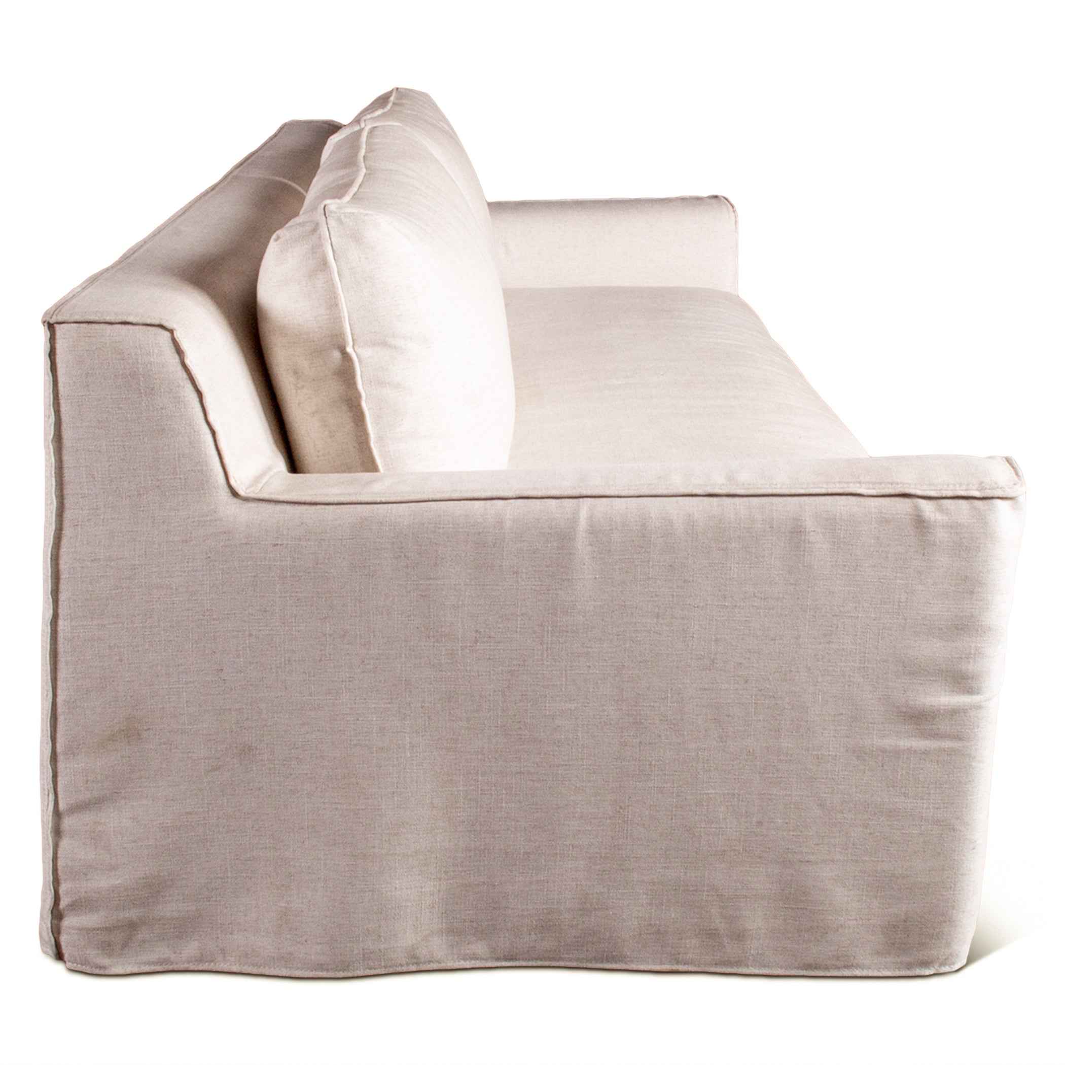 Gatsby Palladium Sofa in White Linen Slipcover - Image 6