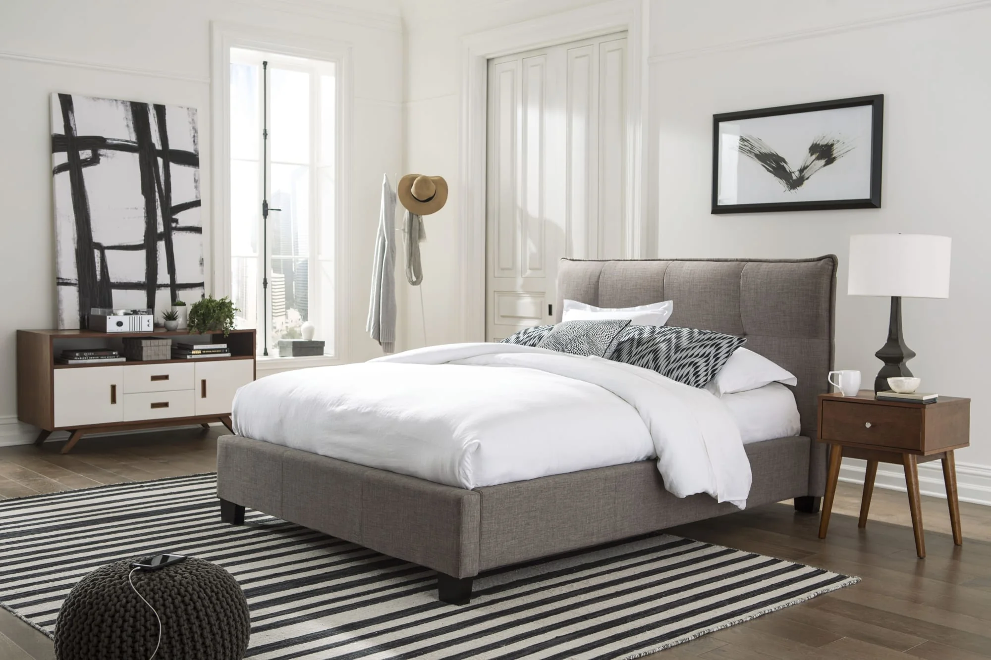 Geneva - Adona Dolphin California King Upholstered Footboard Storage Bed - Image 2