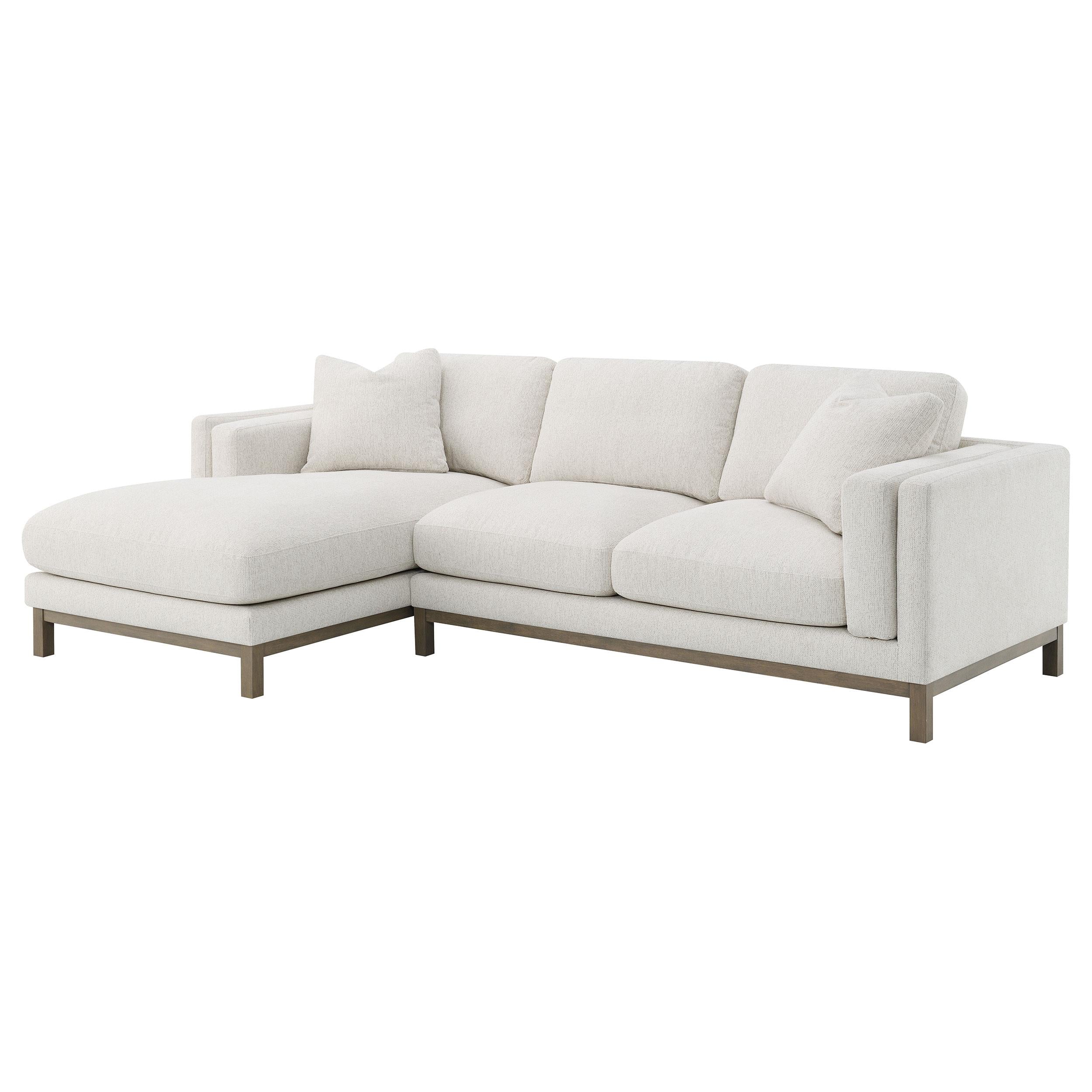 Geneva Sand Boucle Upholstered Sectional Chaise Sofa - Image 3