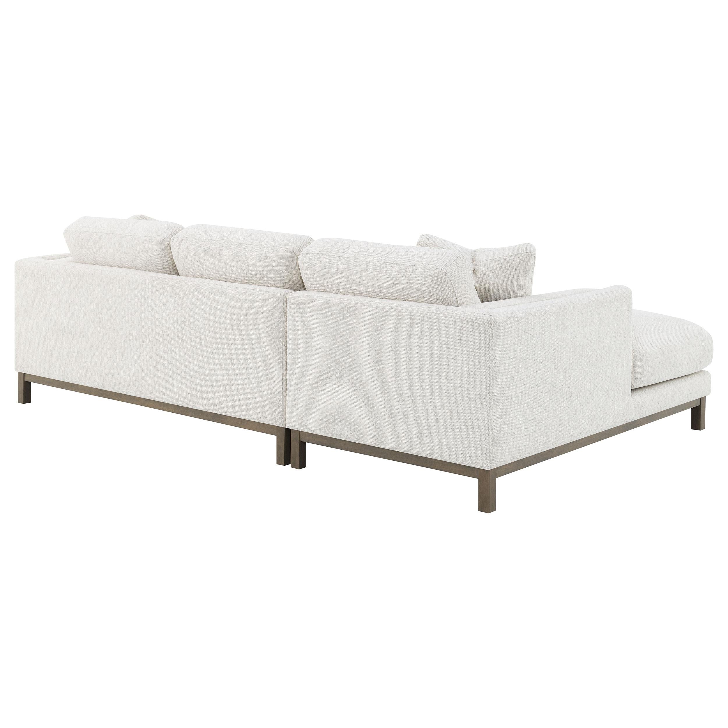 Geneva Sand Boucle Upholstered Sectional Chaise Sofa - Image 5
