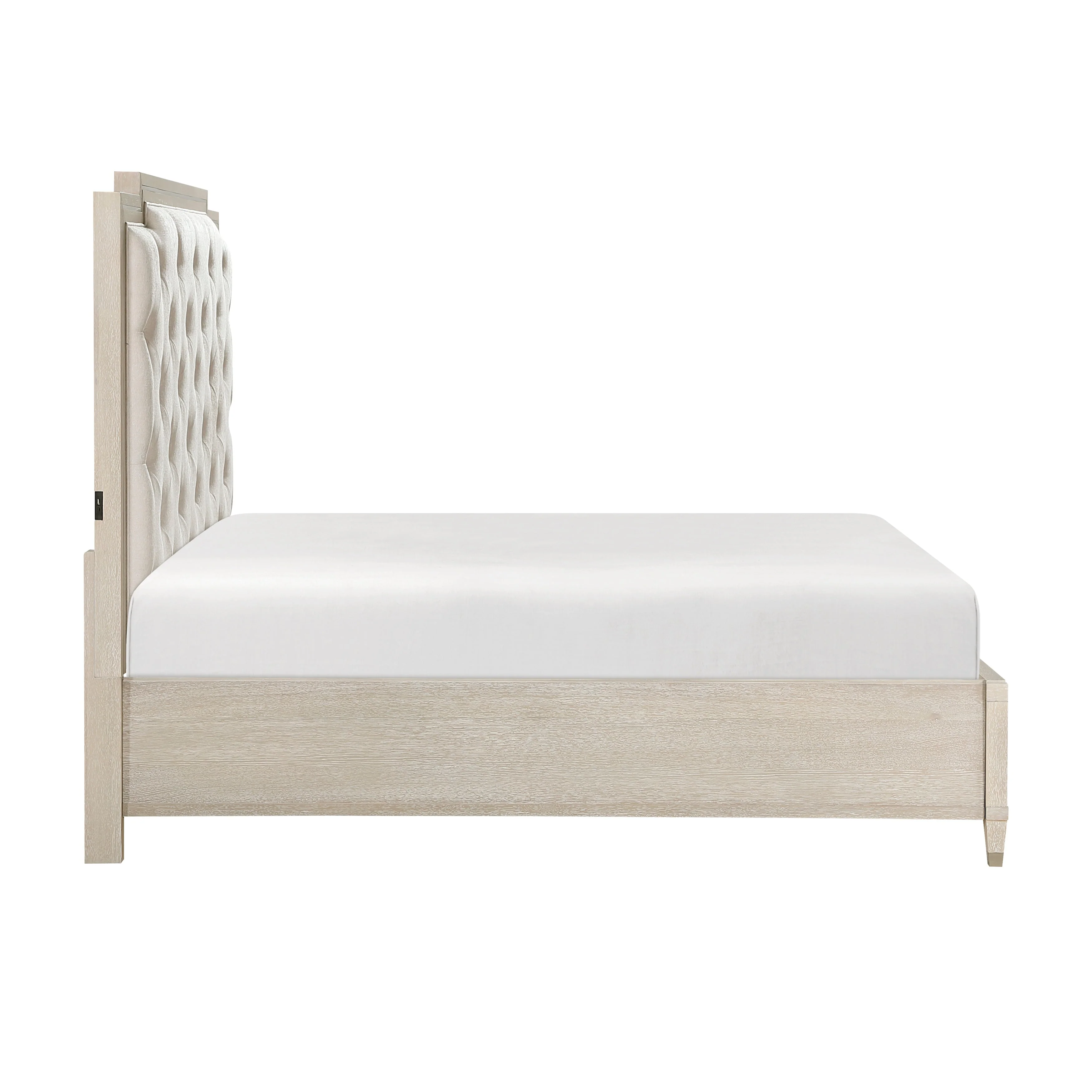 Genoa Light Oak California King Platform Bed with Footboard Storage - Image 3