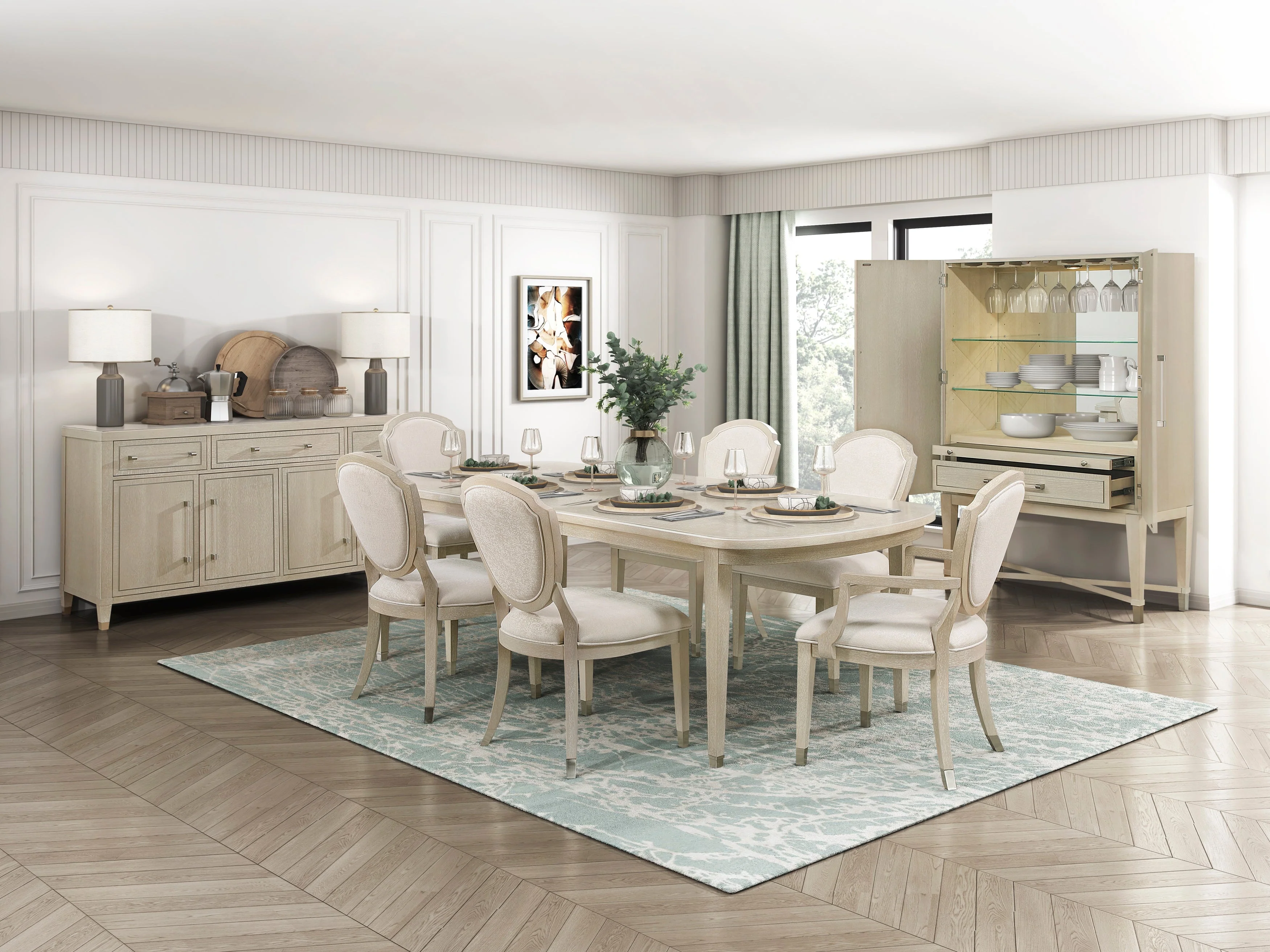 Genoa Light Oak Extendable Dining Set - Image 20