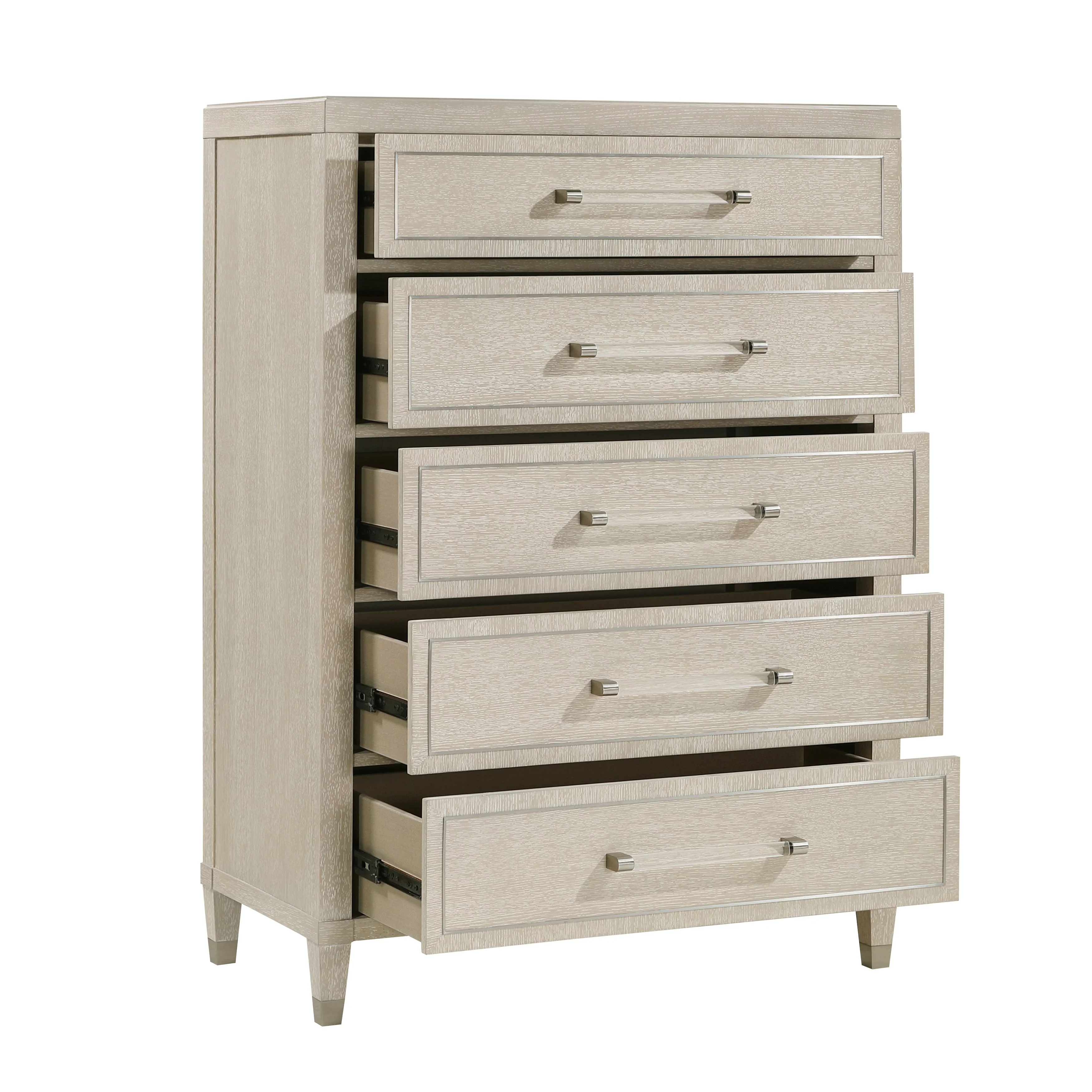 Genoa Light Oak Upholstered Storage Platform Bedroom Set - Image 25