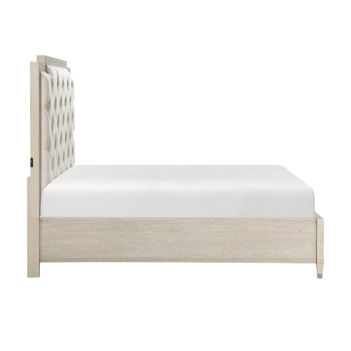 Genoa Light Oak Upholstered Storage Platform Bedroom Set - Image 6
