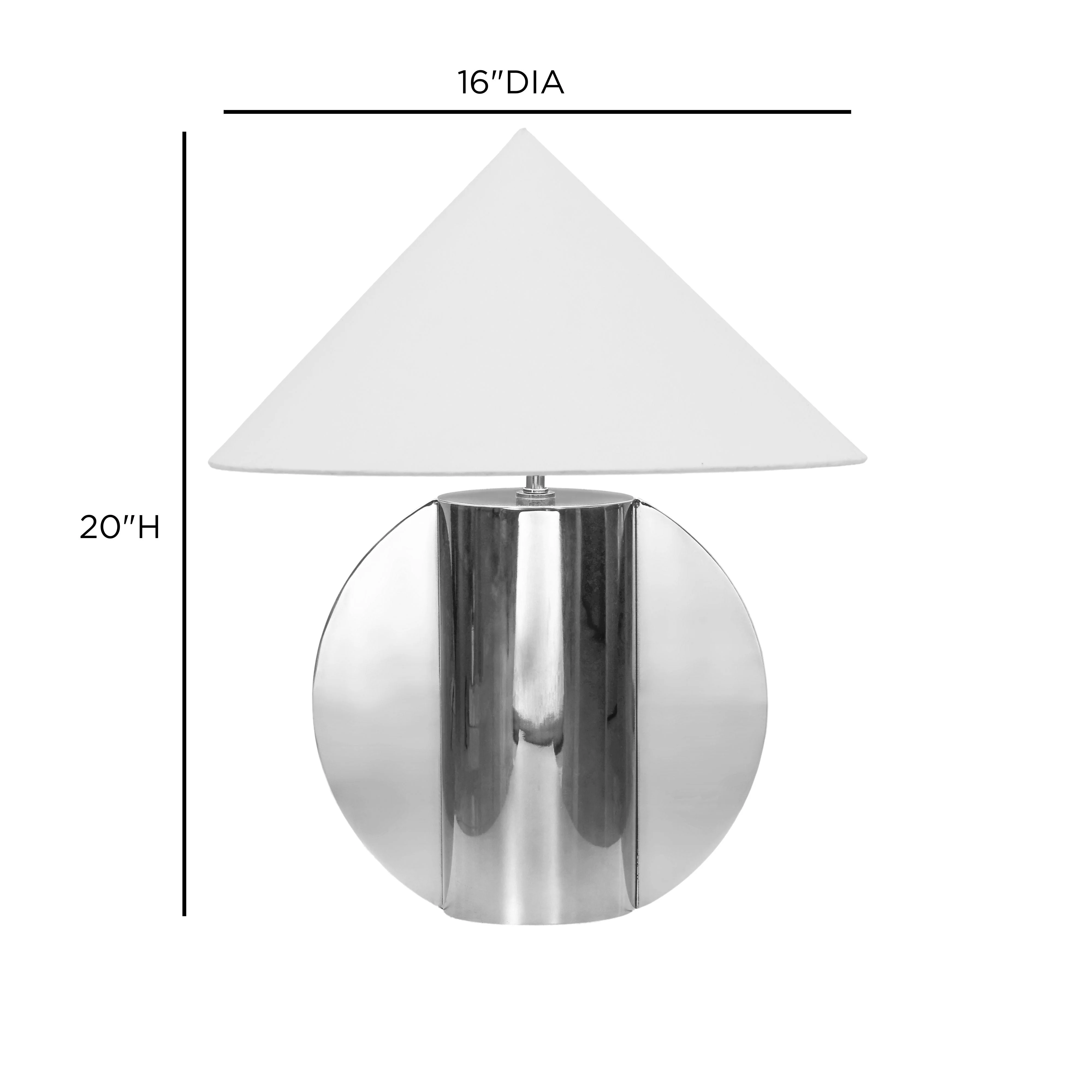 Geo Semi-Circled Chrome Table Lamp - Image 5