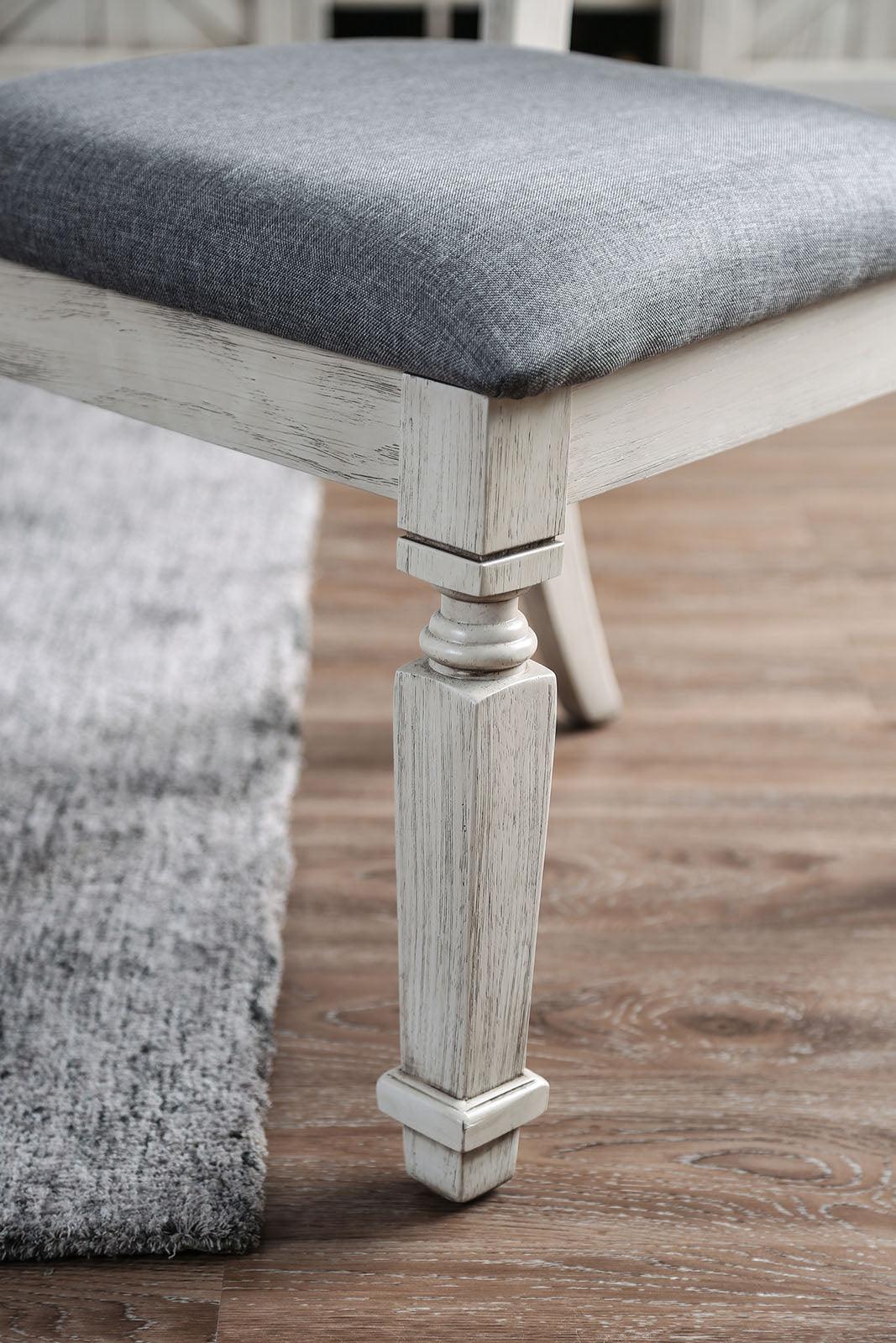 Georgia Antique White/Gray Dining Table Only - Image 3