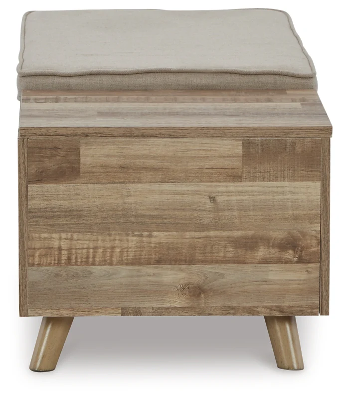 Gerdanet Beige/Brown Storage Bench - Image 5