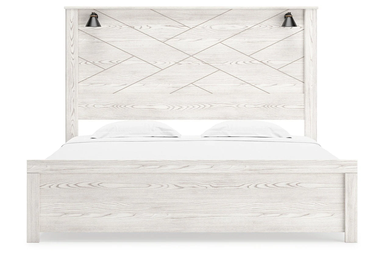 Gerridan White King LED Panel Bed - Image 3