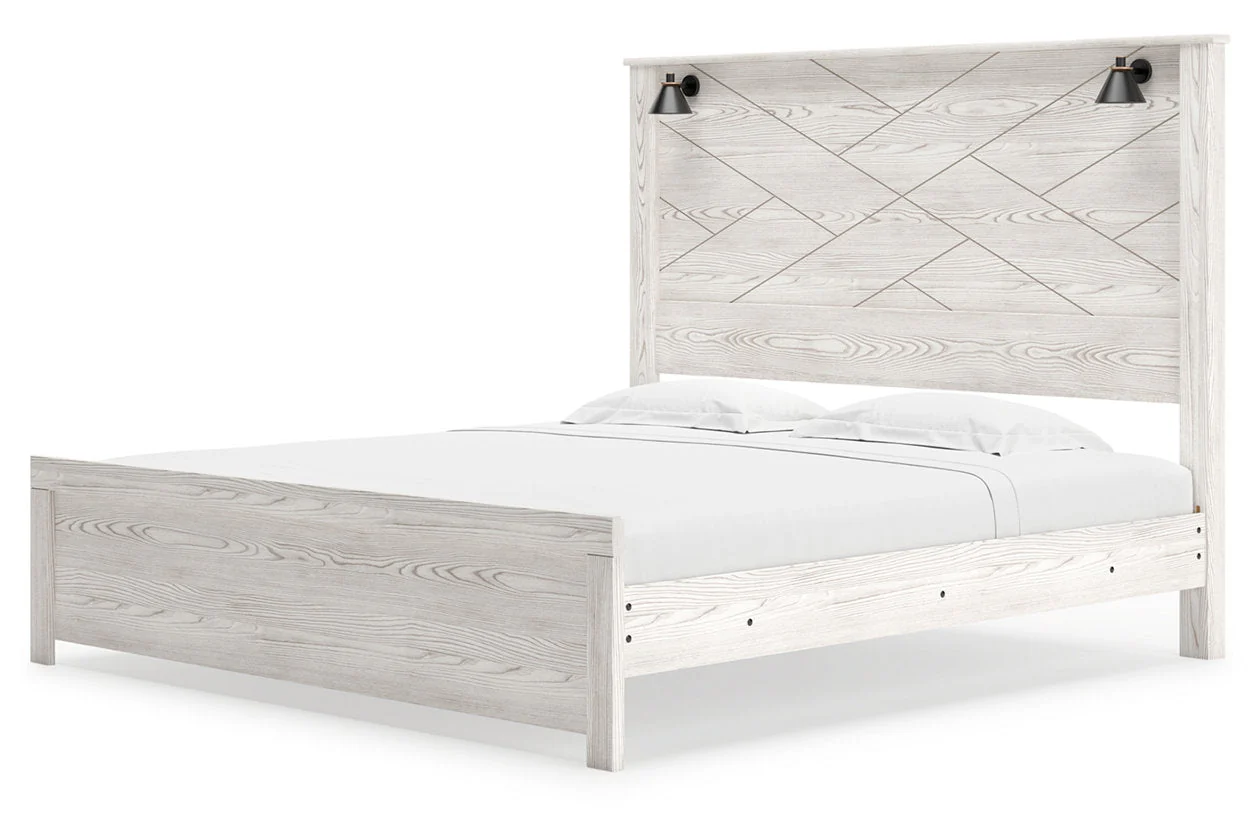 Gerridan White King LED Panel Bed - Image 4