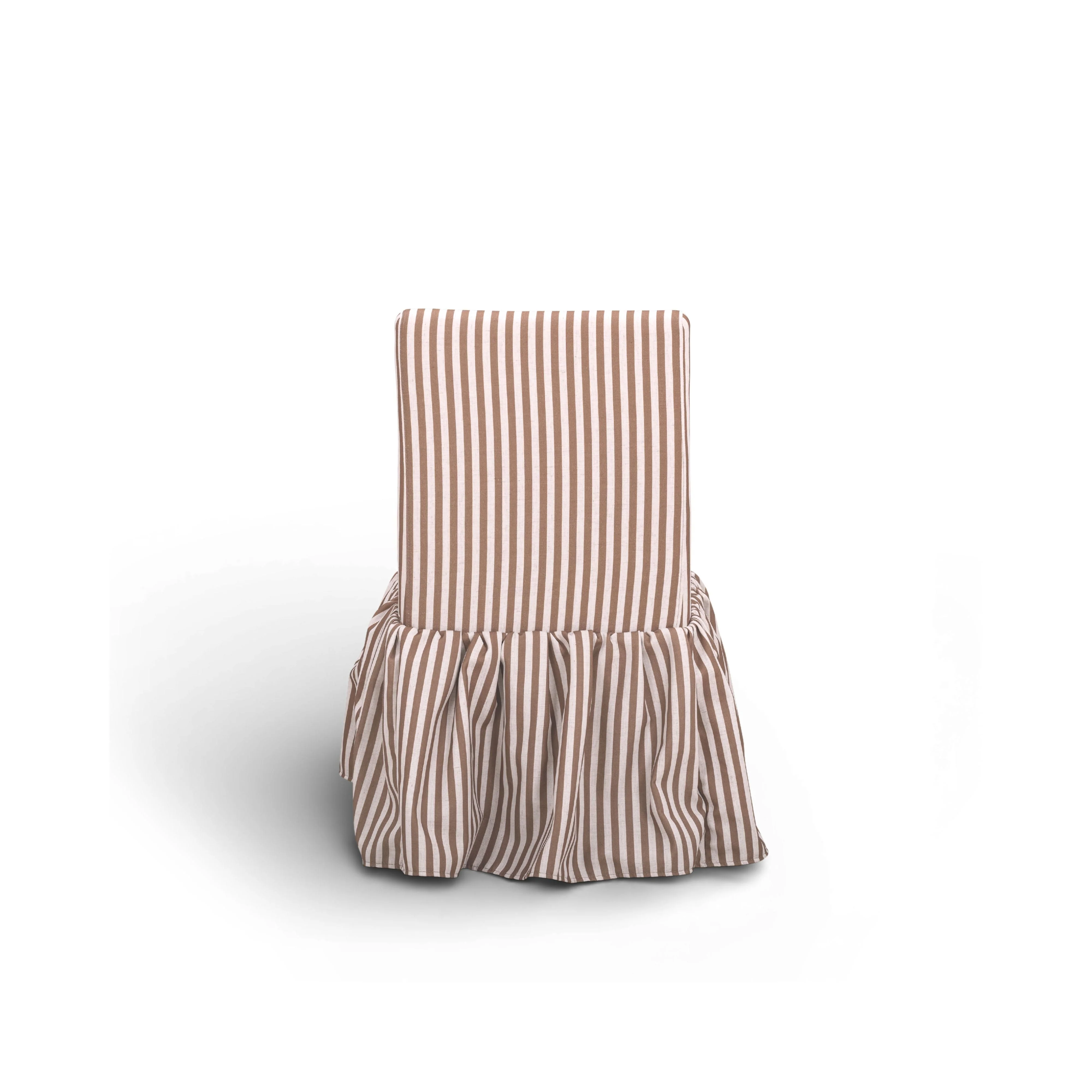 Gertrude Striped Performance Linen Skirted Dining Chair - Image 4