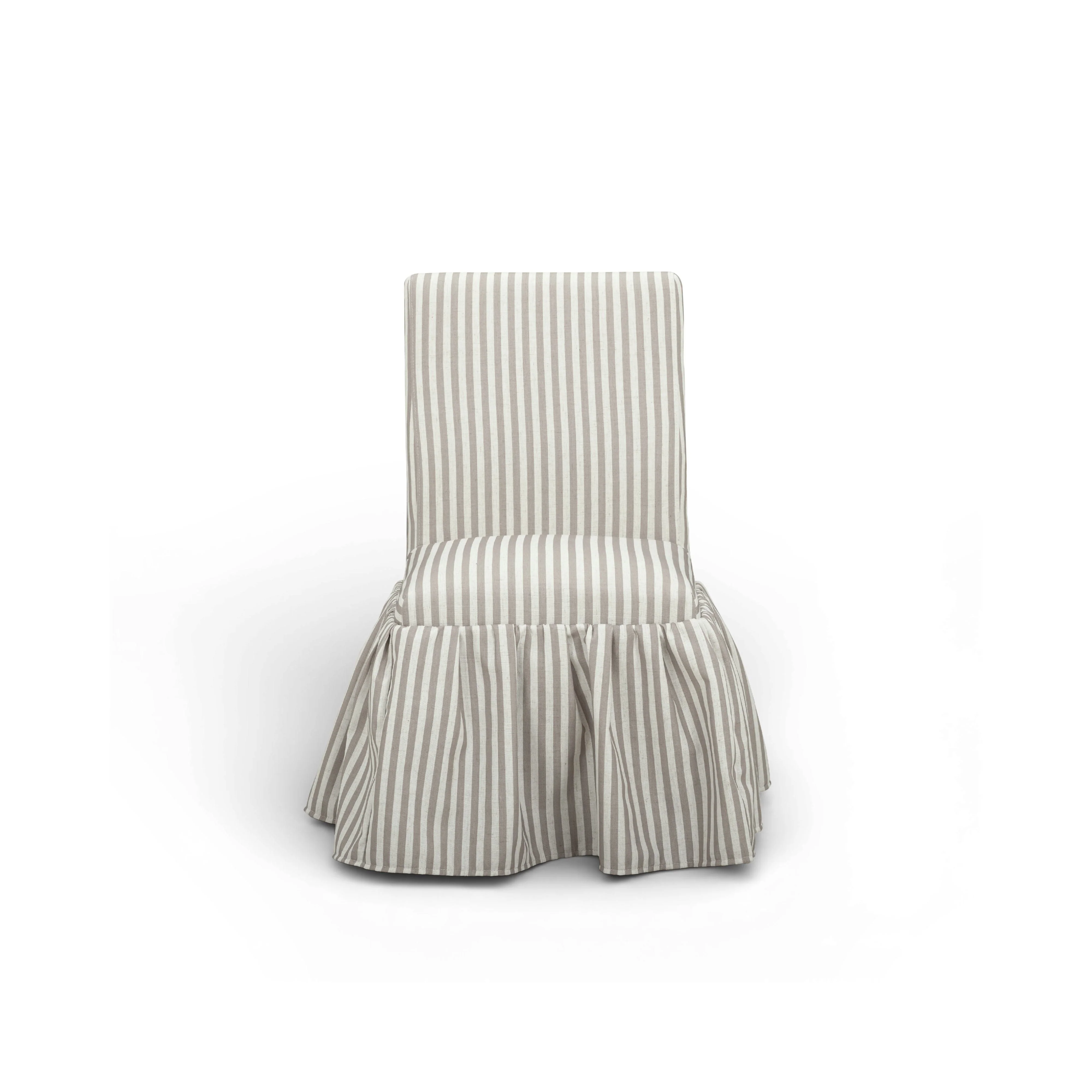Gertrude Striped Performance Linen Skirted Dining Chair - Image 7