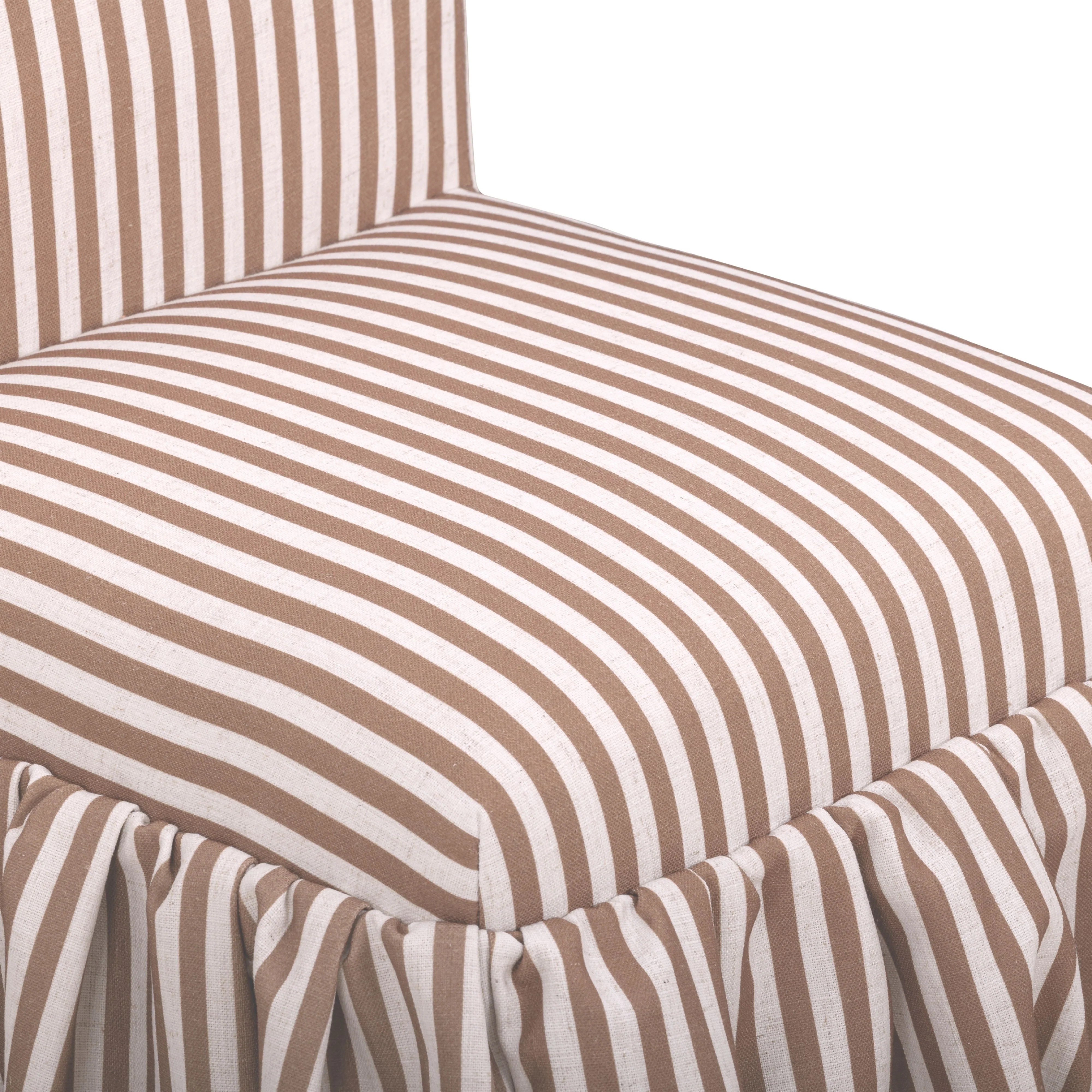 Gertrude Striped Performance Linen Skirted Dining Chair - Image 5