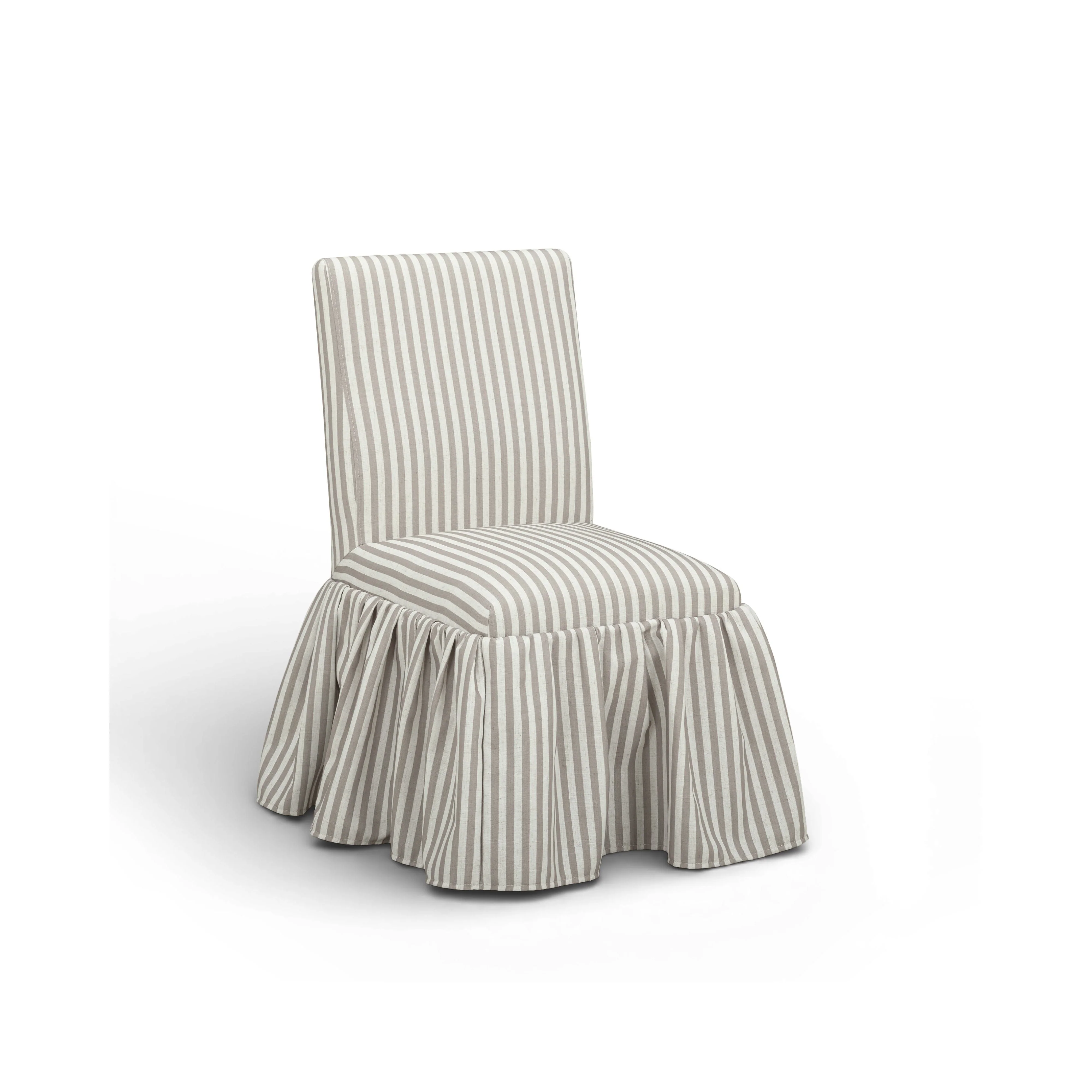 Gertrude Striped Performance Linen Skirted Dining Chair - Image 7