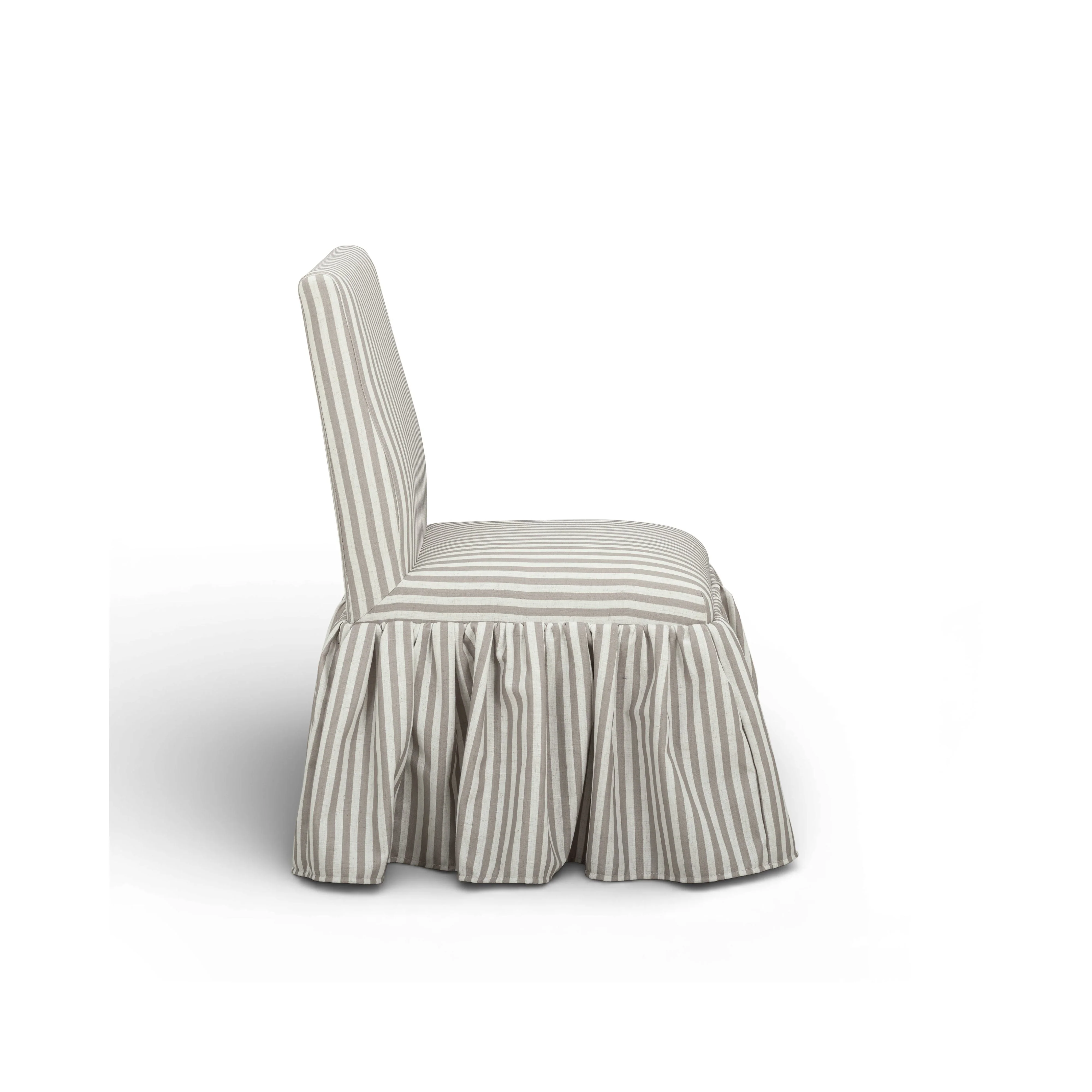 Gertrude Striped Performance Linen Skirted Dining Chair - Image 9
