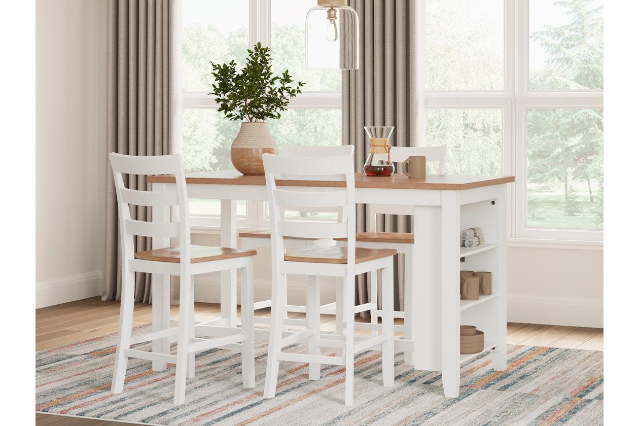 Gesthaven Natural/White Counter Height Dining Table and 4 Barstools - Image 2