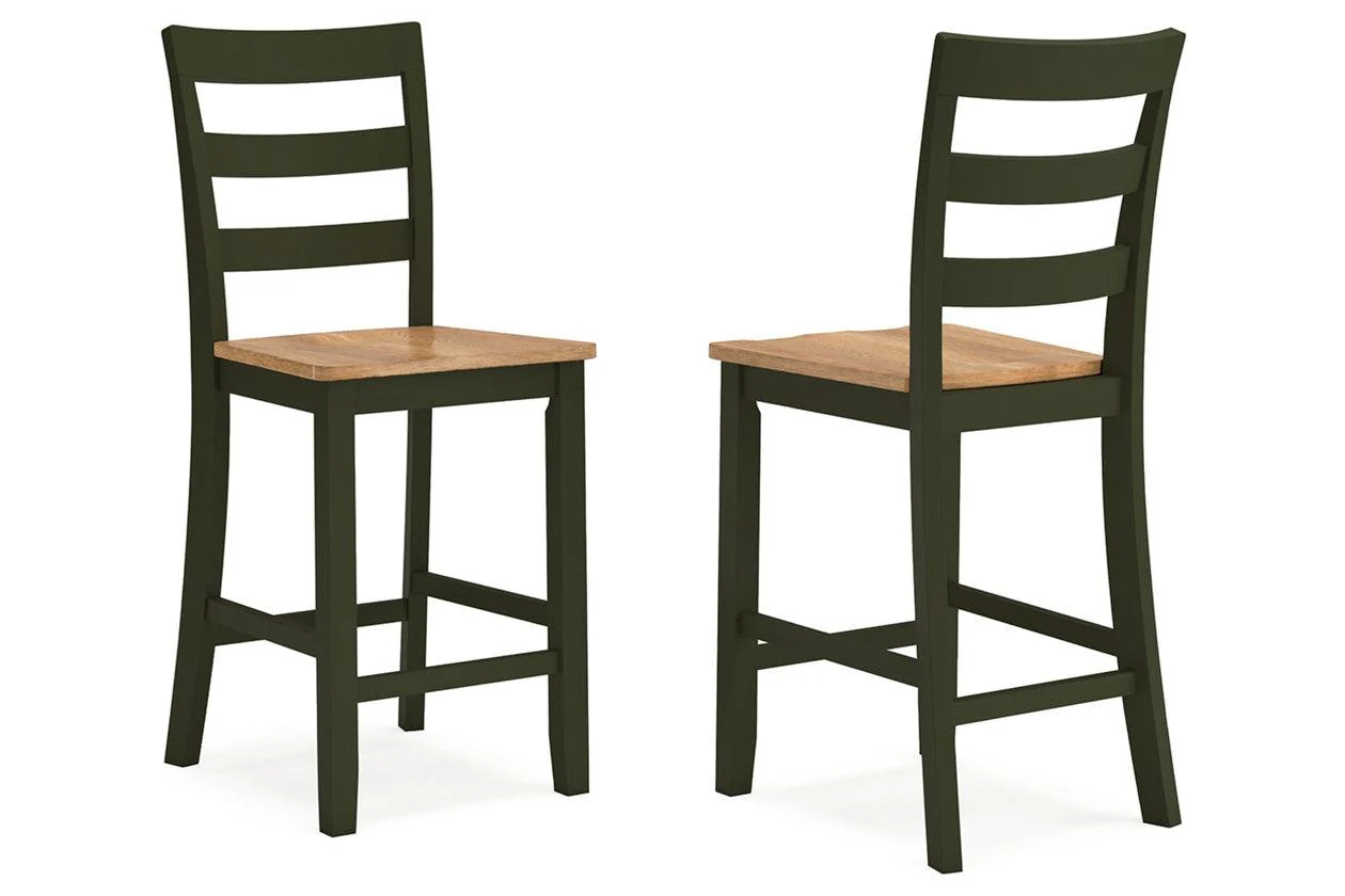 Gesthaven Natural/Green Counter Height Dining Table and 4 Barstools - Image 3