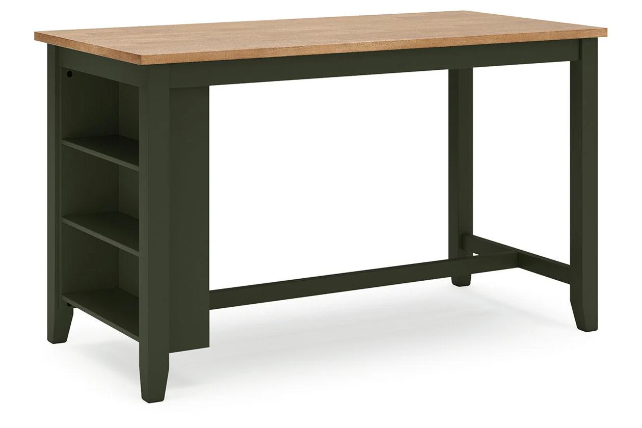 Gesthaven Natural/Green Counter Height Dining Table and 4 Barstools - Image 4