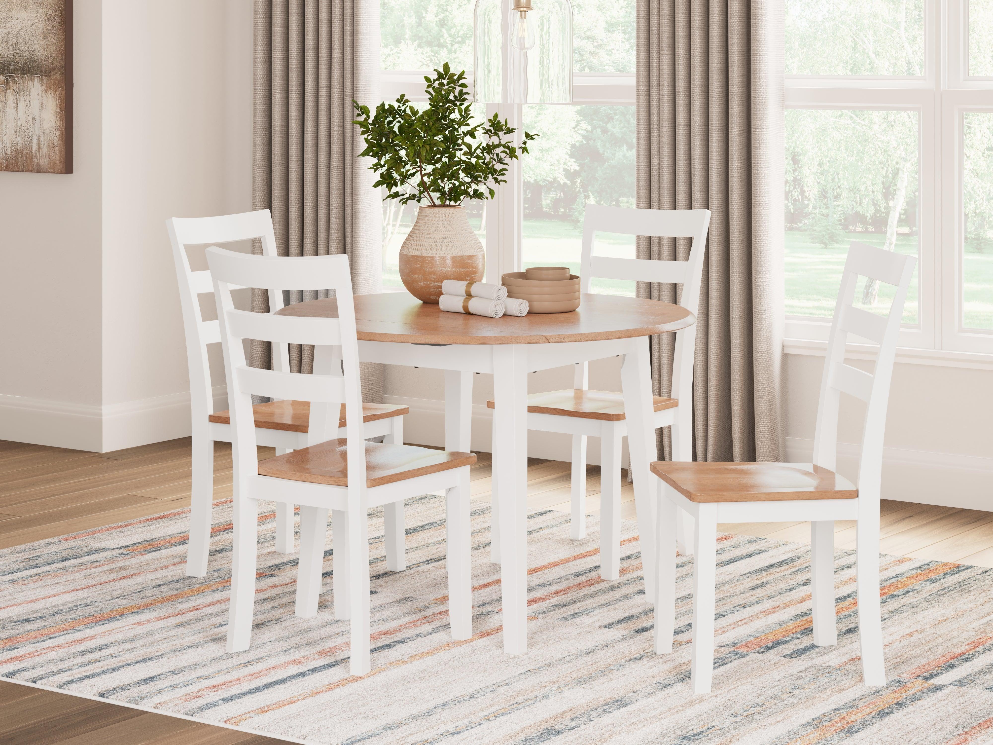 Gesthaven Natural/White Dining Drop Leaf Table - Image 2