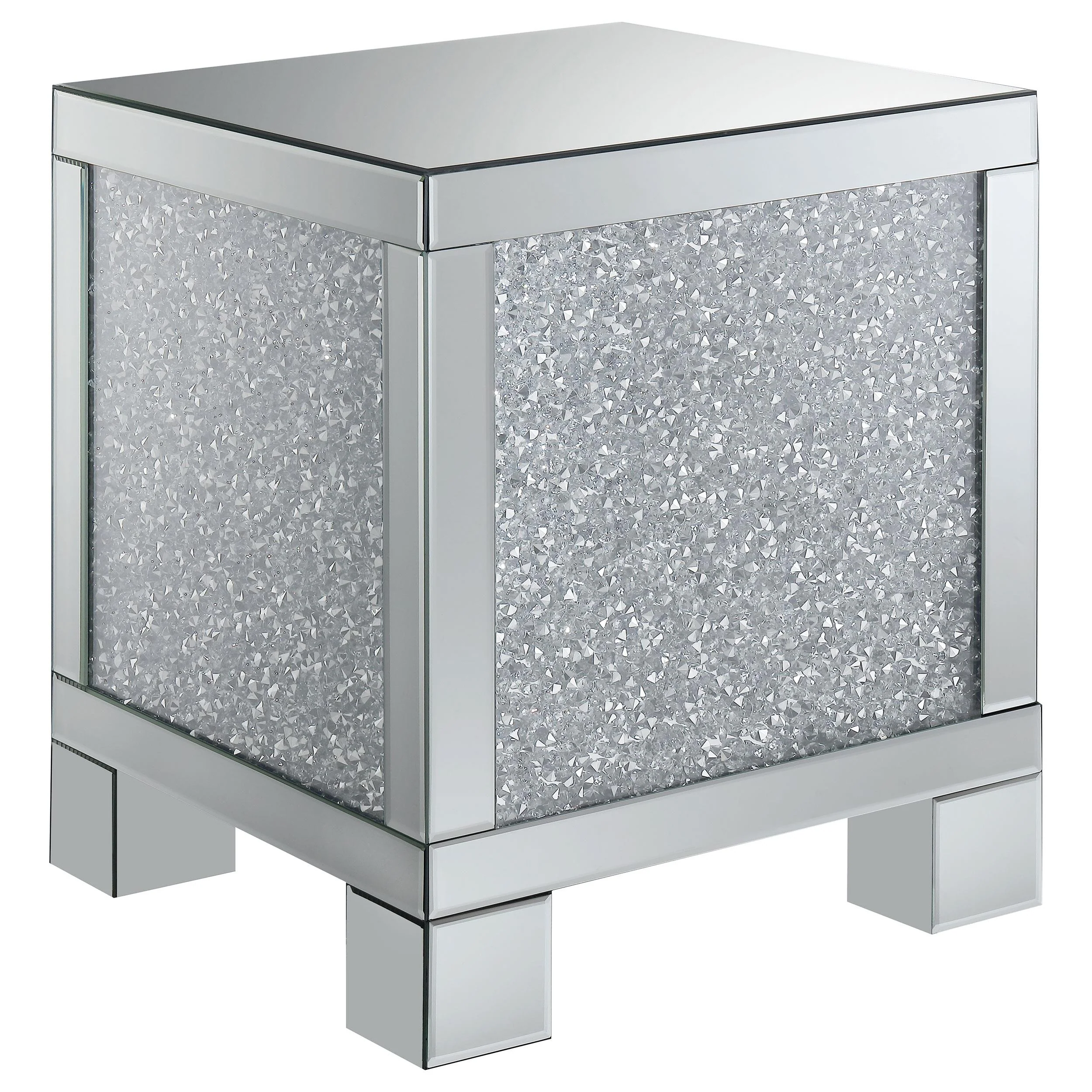 Gillian Silver 2-Piece Mirrored Coffee and End Table Set - Image 5