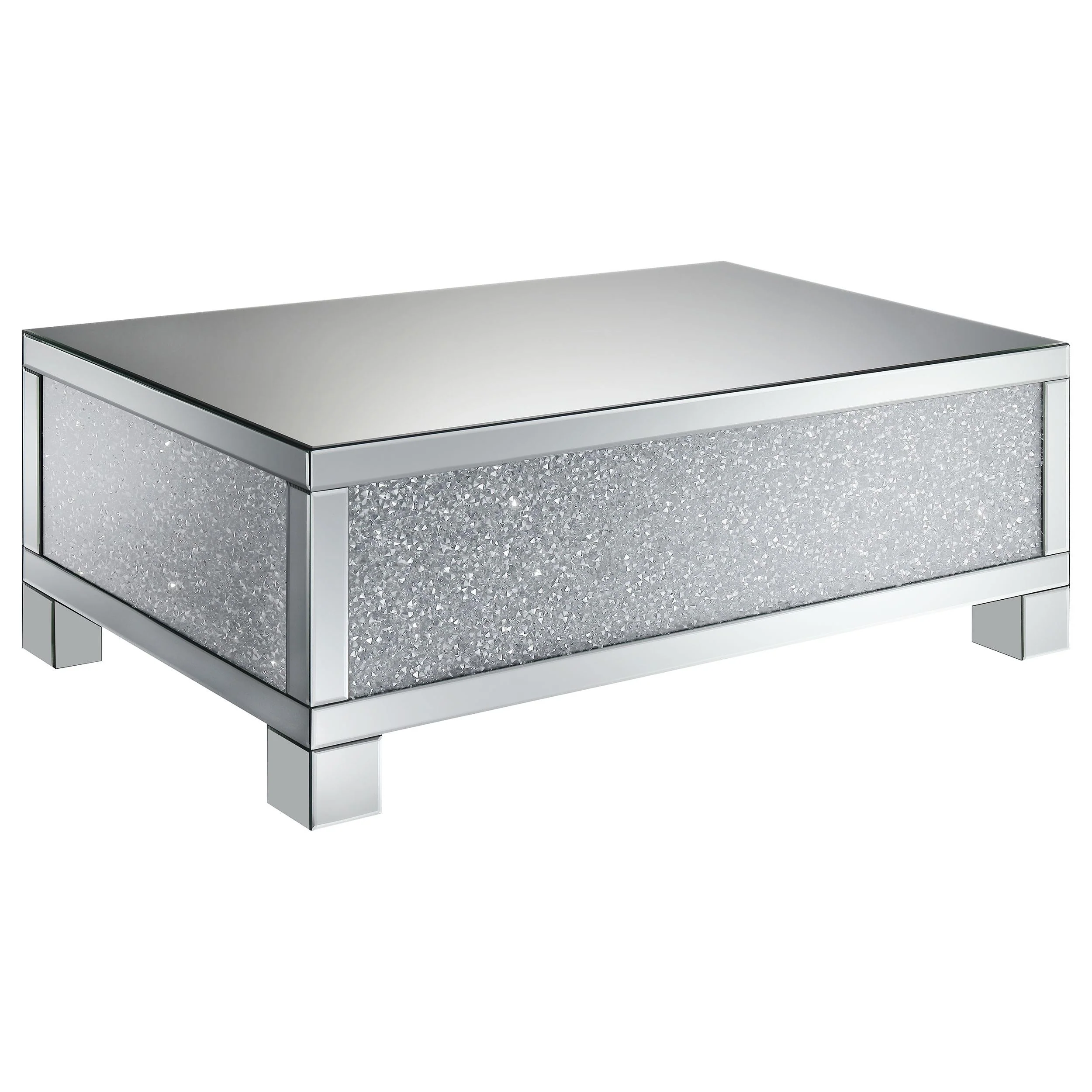 Gillian Silver 3-Piece Mirrored Coffee and End Table Set - Image 3