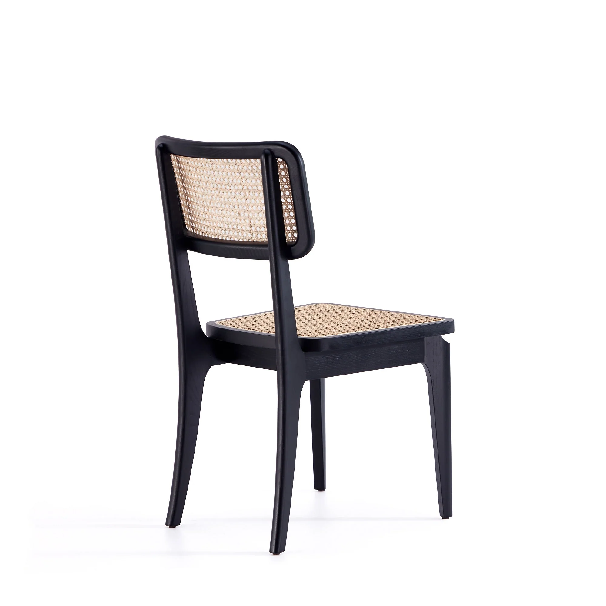 Giverny Dining Chair in Black and Natural Cane (set of 2) - Image 6