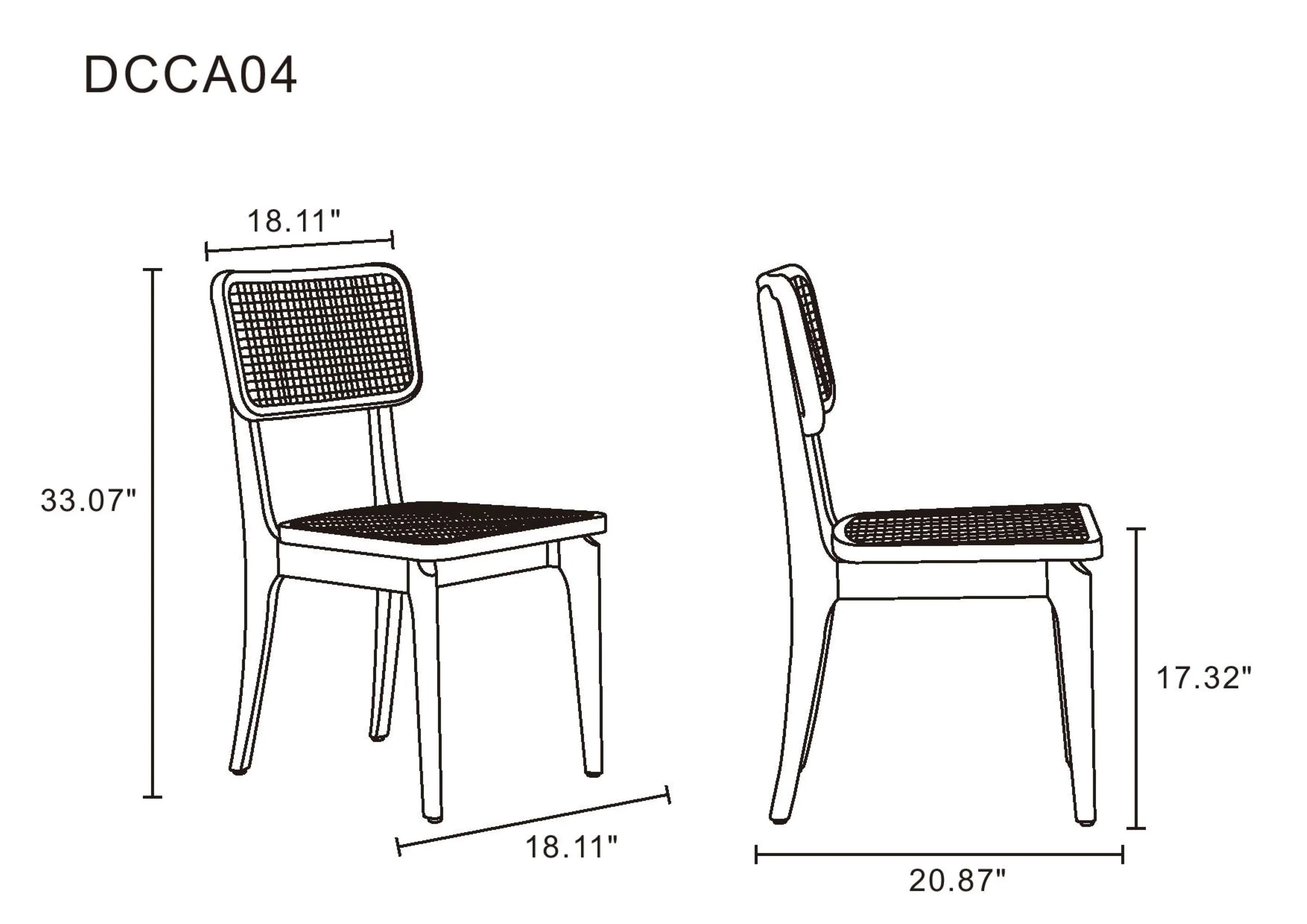 Giverny Dining Chair in Nature Cane (set of 4) - Image 3