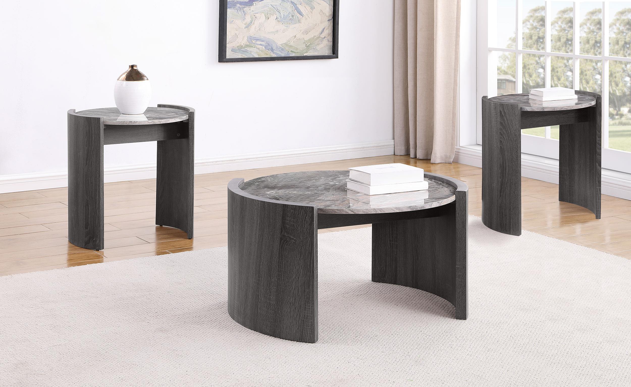 Gladstone Distressed Gray 3-Piece Coffee and End Table Set