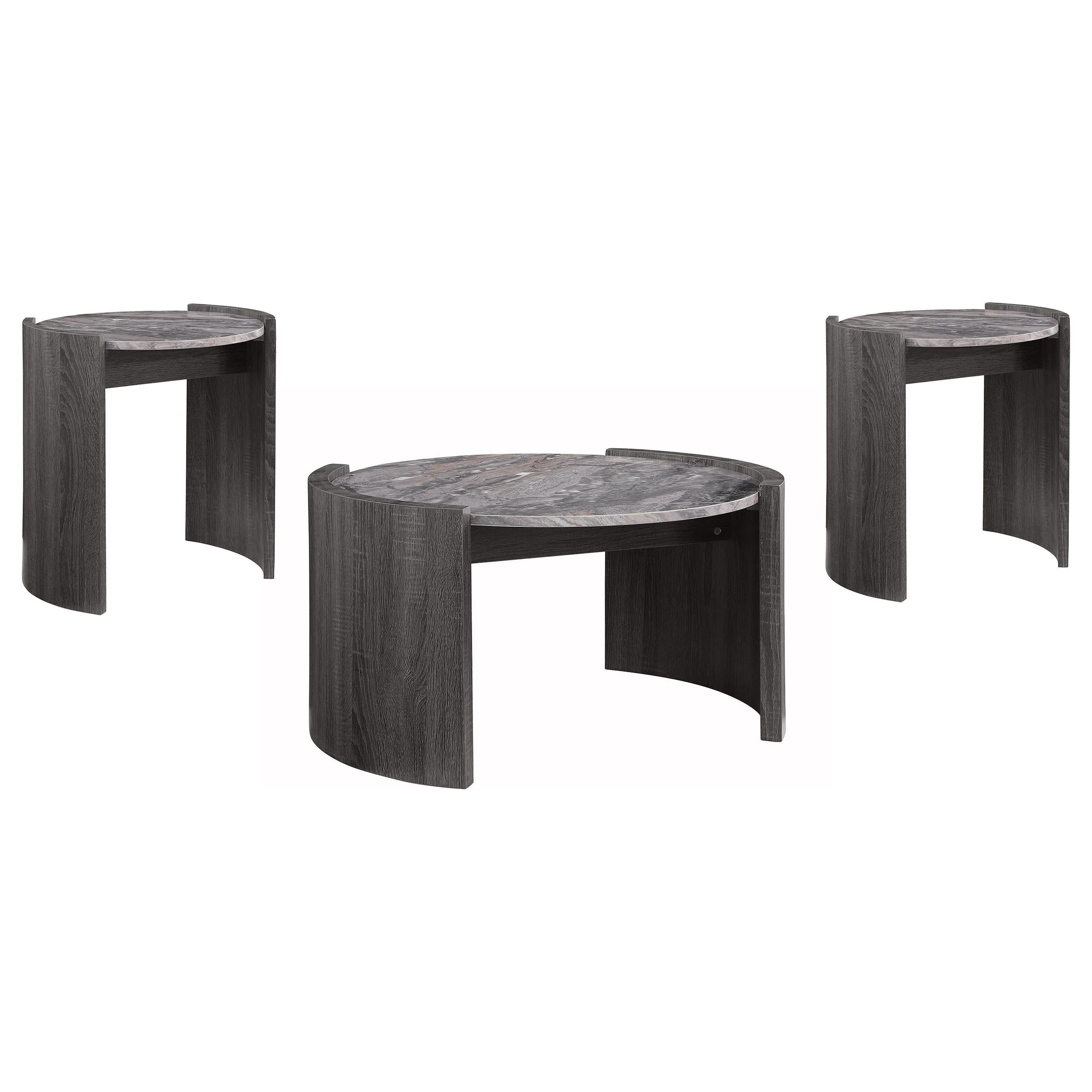 Gladstone Distressed Gray 3-Piece Coffee and End Table Set - Image 2