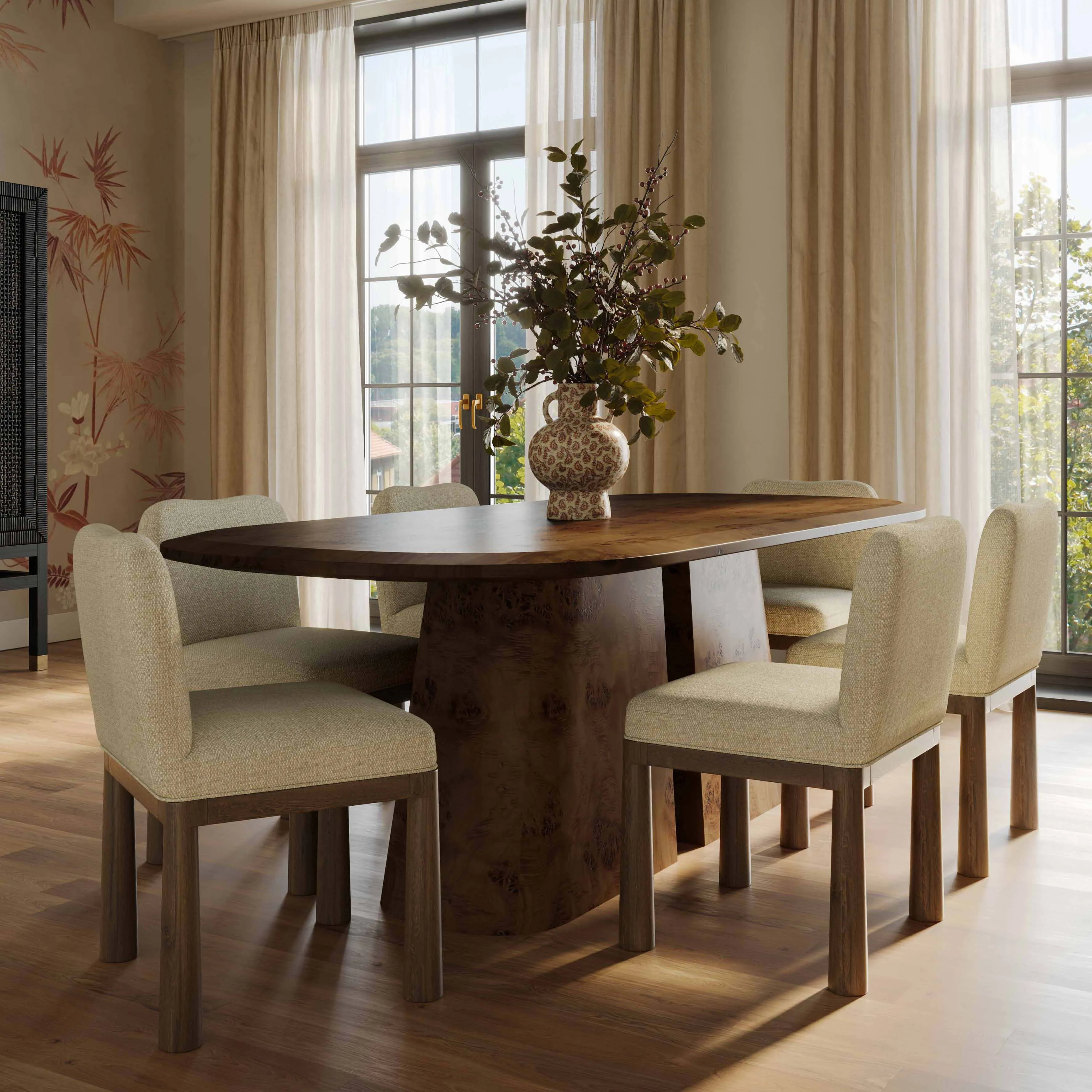 Gladyss 87" Burl Oval Dining Table - Image 8