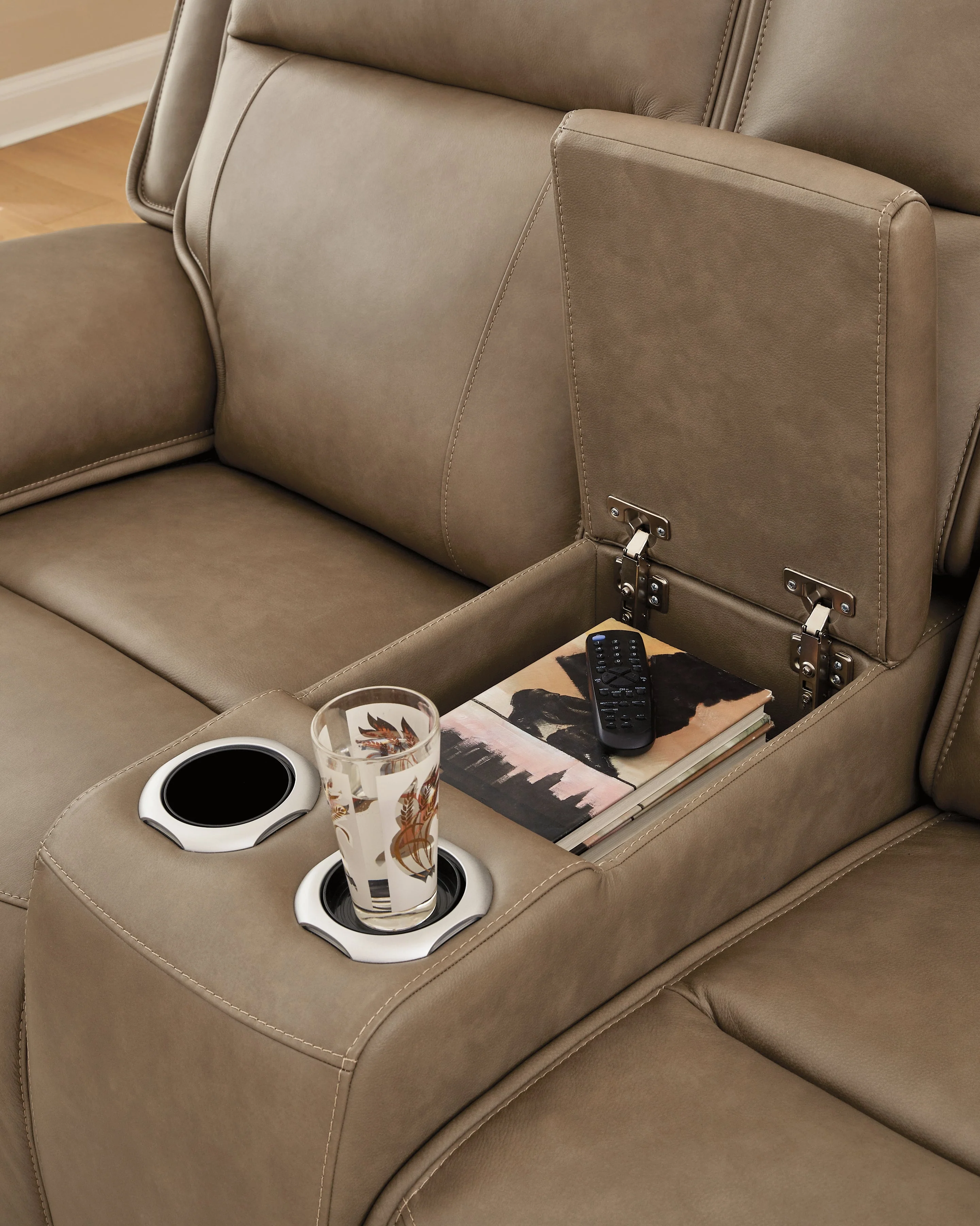 Glencroft Sahara Power Reclining Sofa and Loveseat - Image 4