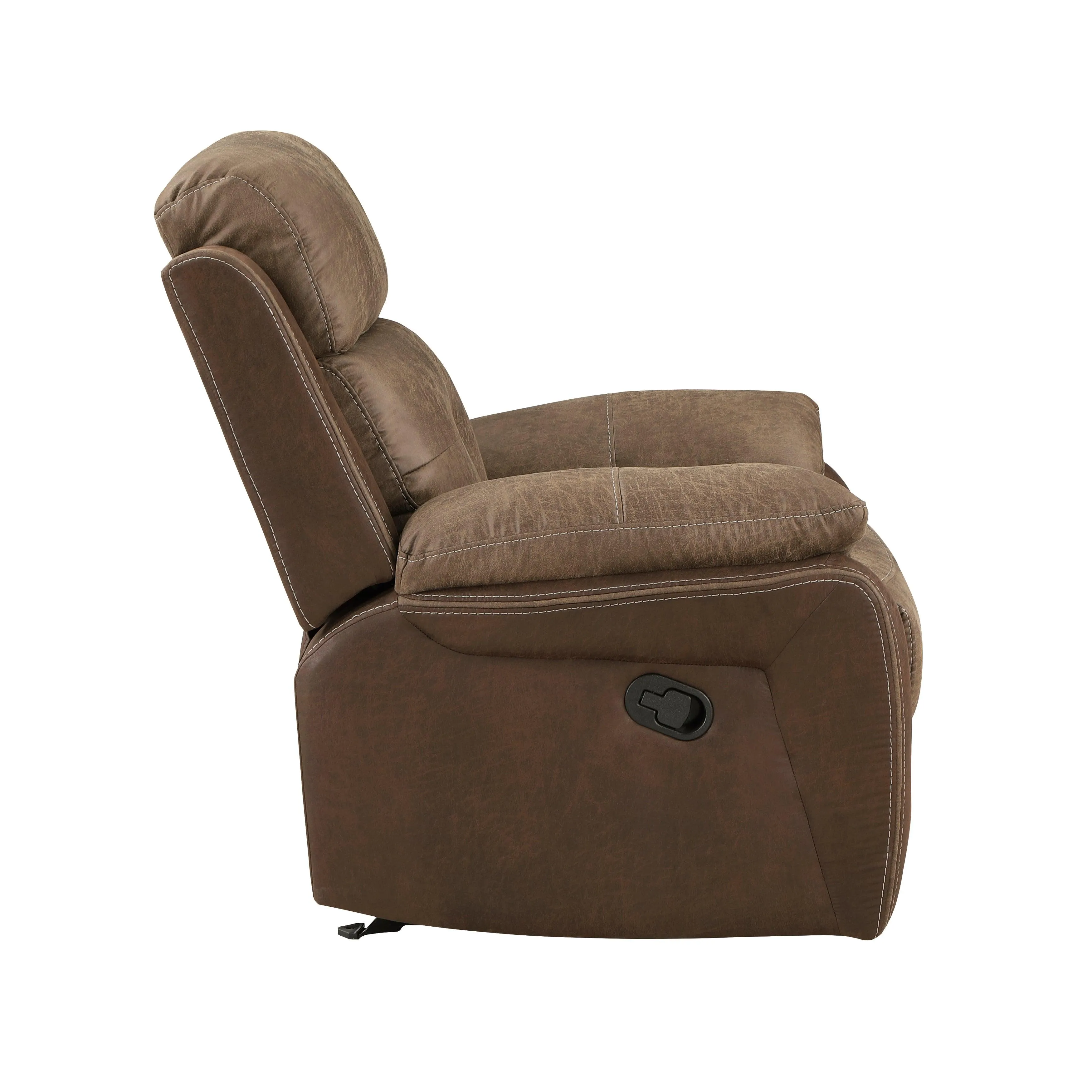 Glendale Brown Microfiber Glider Reclining Chair - Image 3