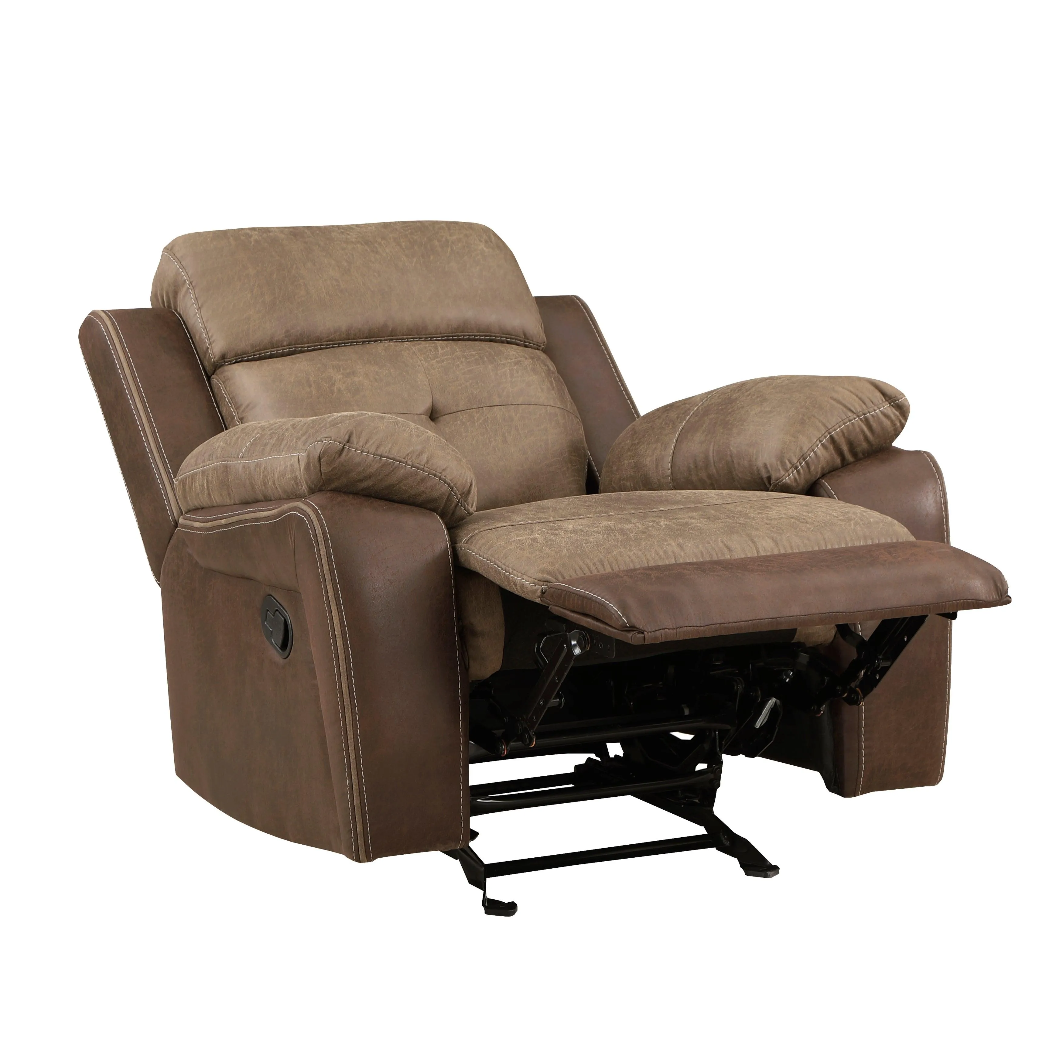 Glendale Brown Microfiber Glider Reclining Chair - Image 5