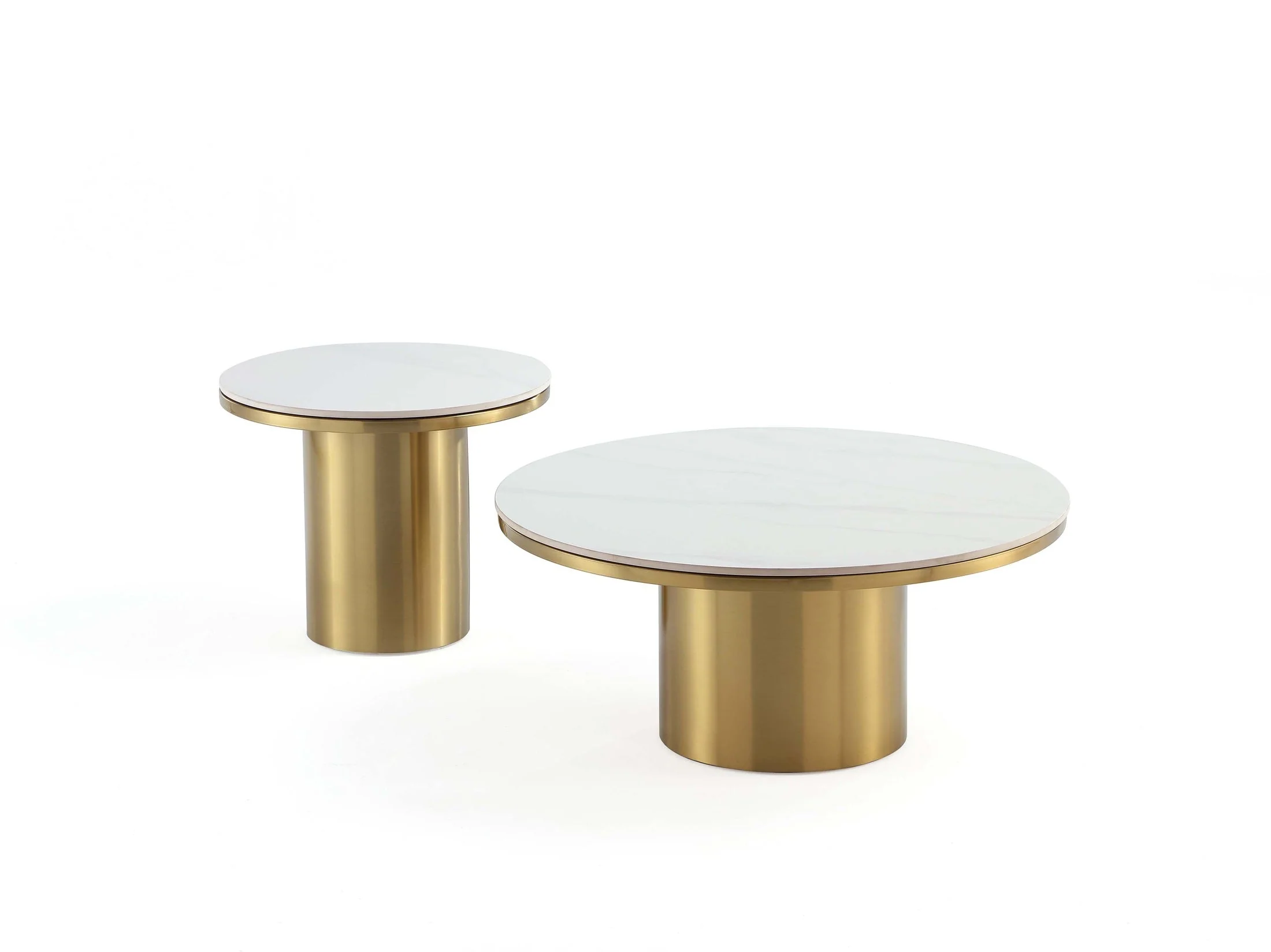 Glenn Coffee Table and End Table in Gold (set of 2)