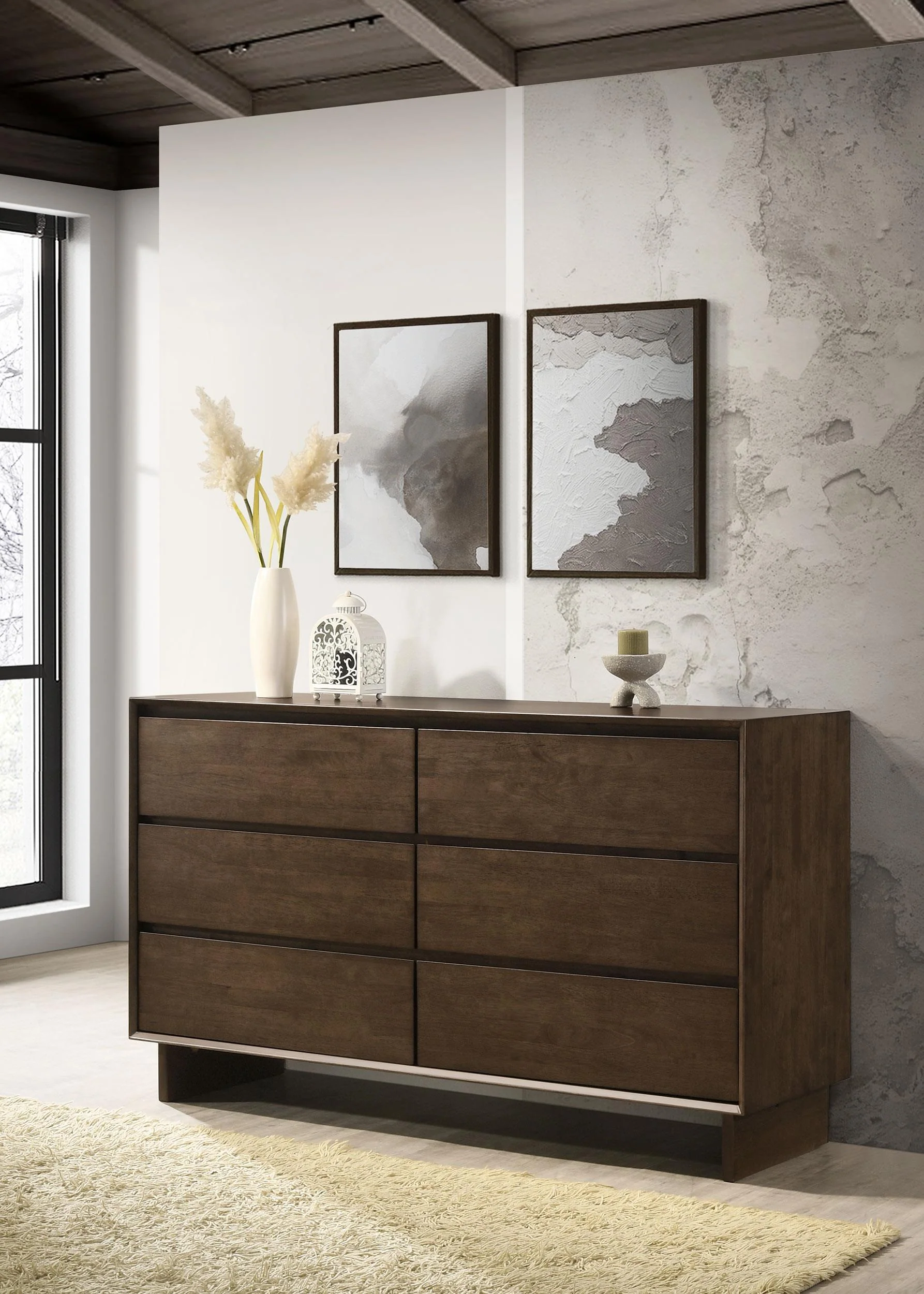 Glenwood Warm Brown 6-Drawer Dresser