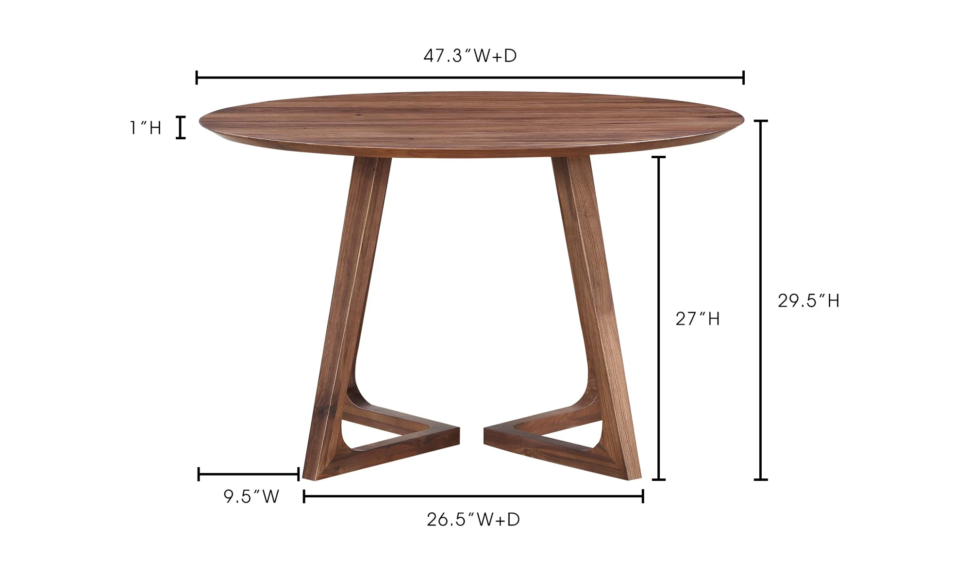 Godenza Dining Table Round - Walnut - IN STOCK - Image 11