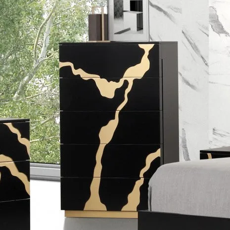 Goldsberg Black/Gold 5-Piece Queen Bedroom Set - Image 6