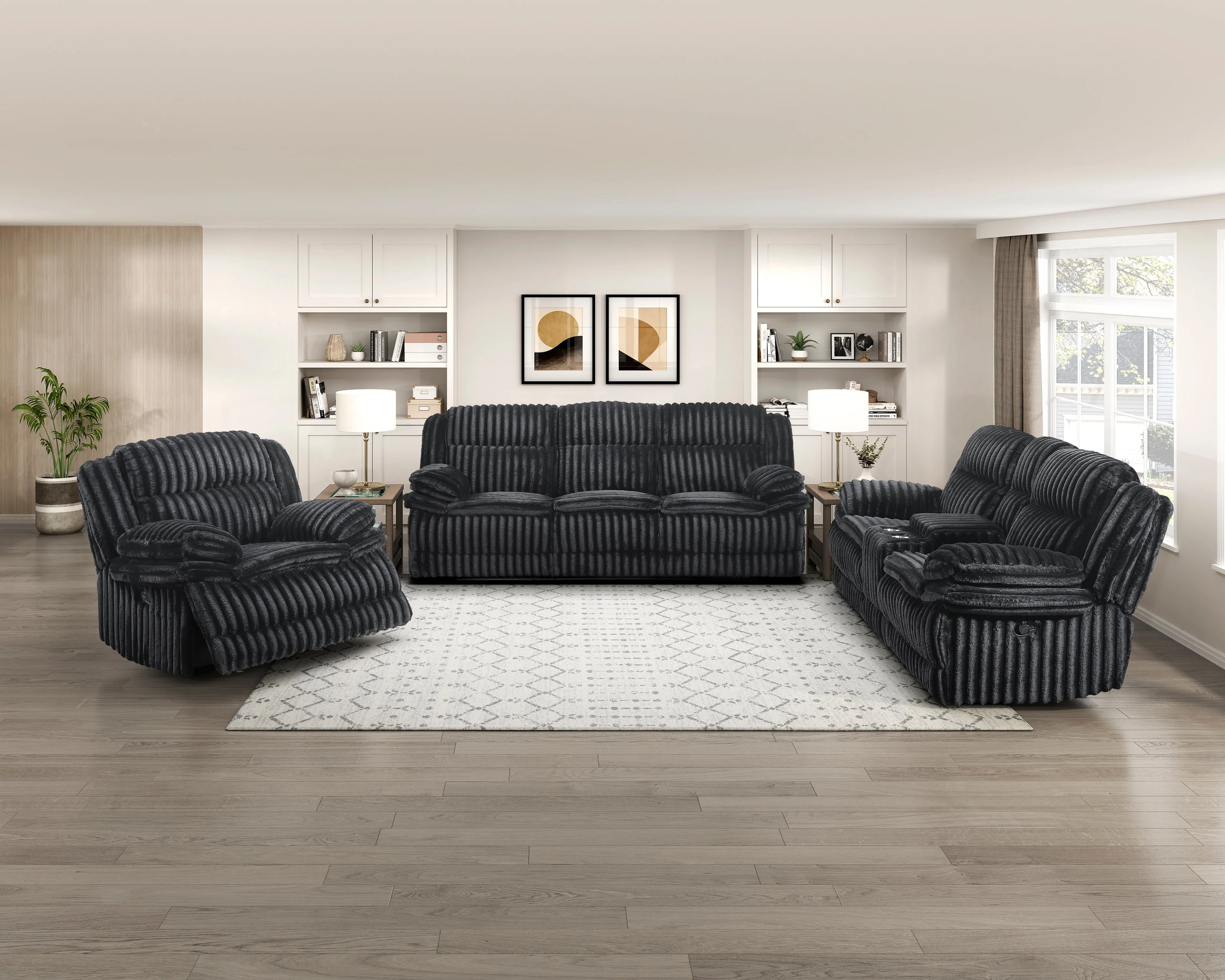 Goodland Black Double Reclining Living Room Set