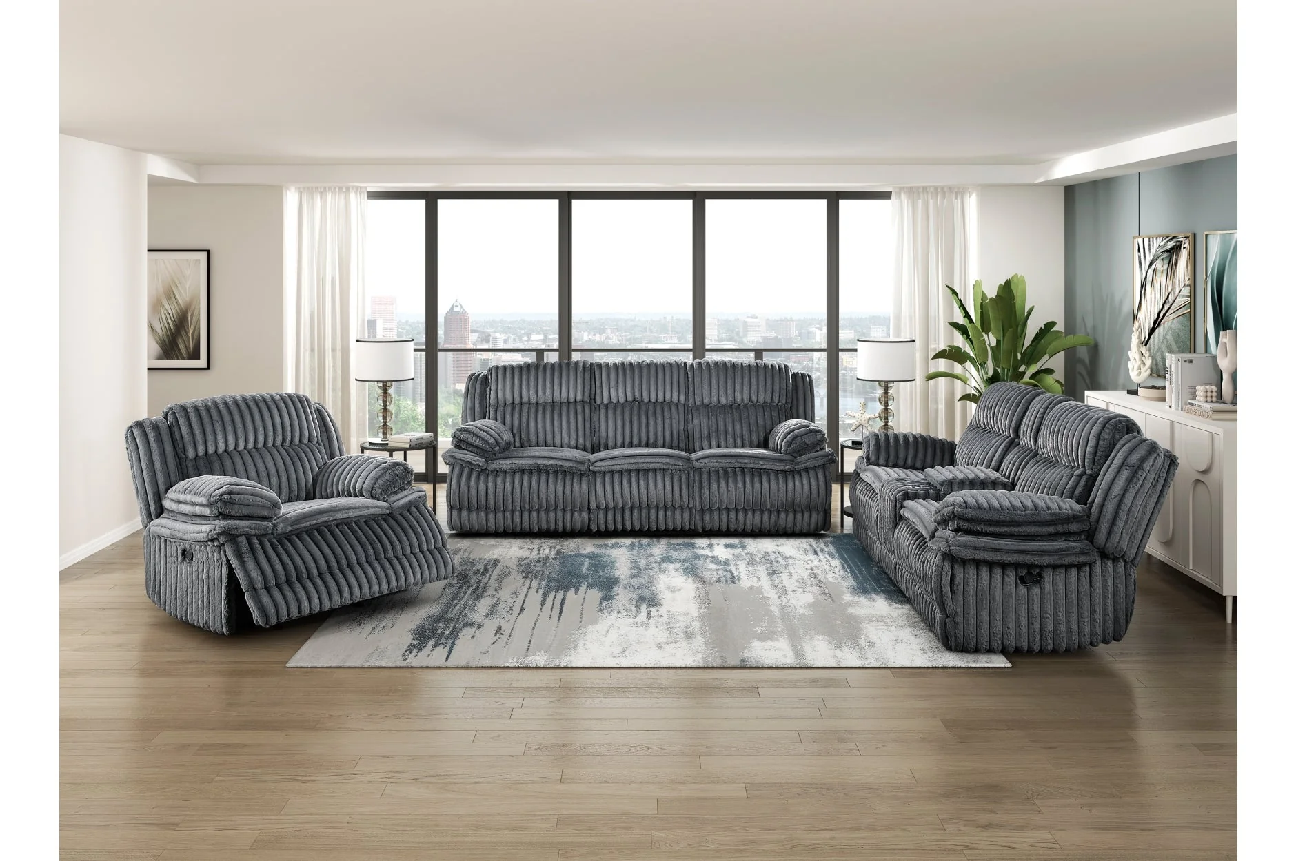 Goodland Dark Gray Glider Reclining Chair - Image 2
