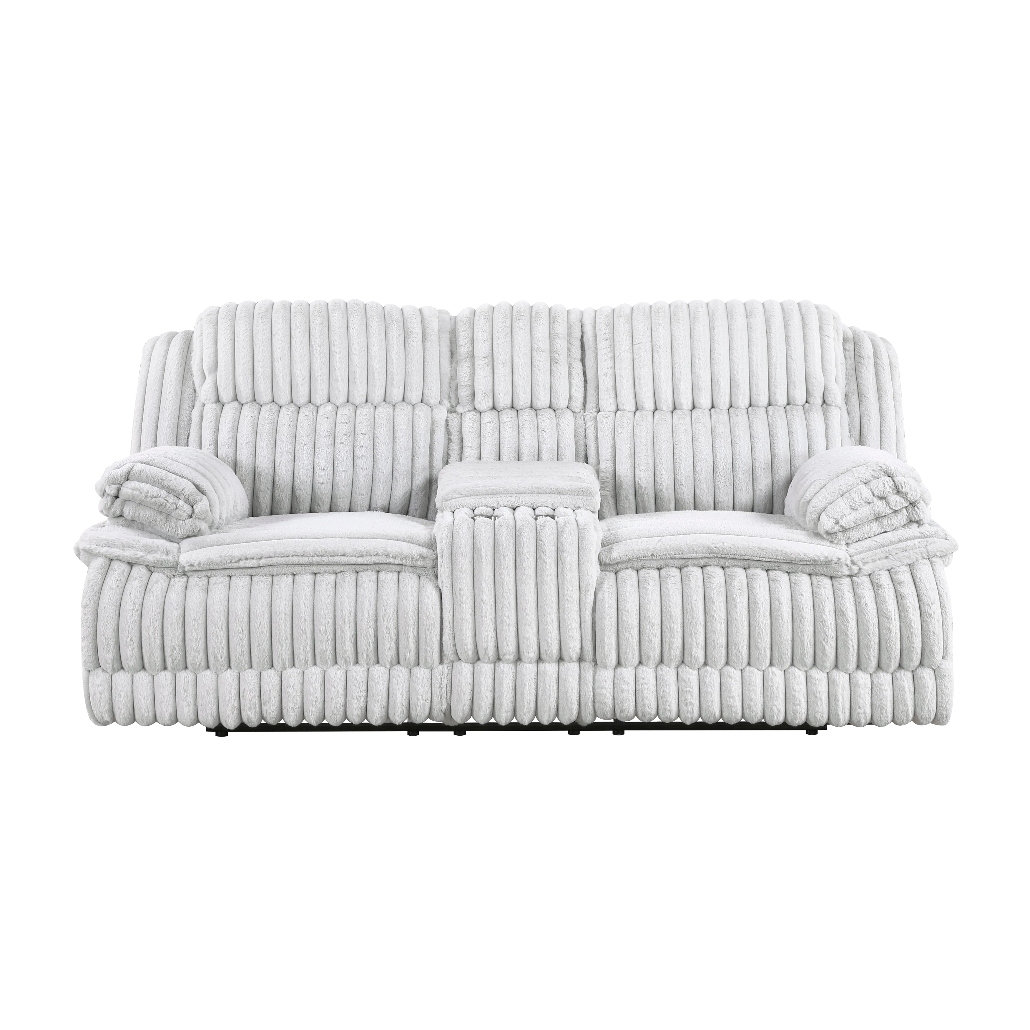 Goodland Gray Double Reclining Loveseat with Center Console - Image 10