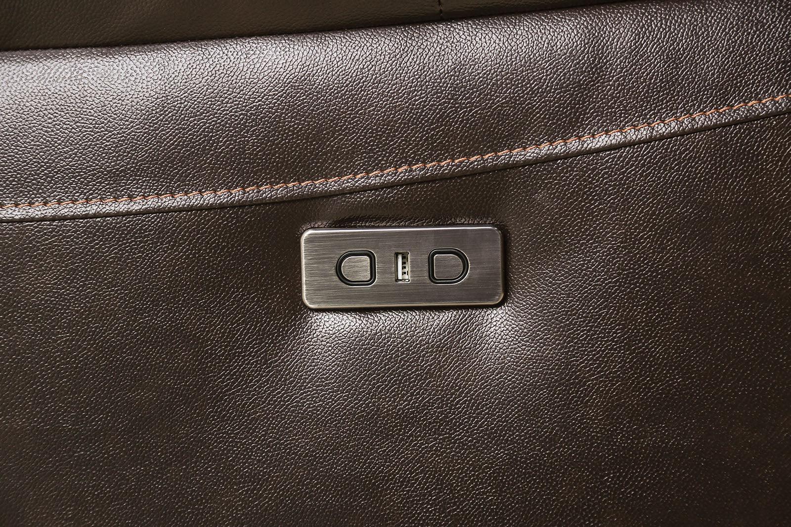Gorgius Espresso Leather Modular Power Reclining Sectional - Image 4