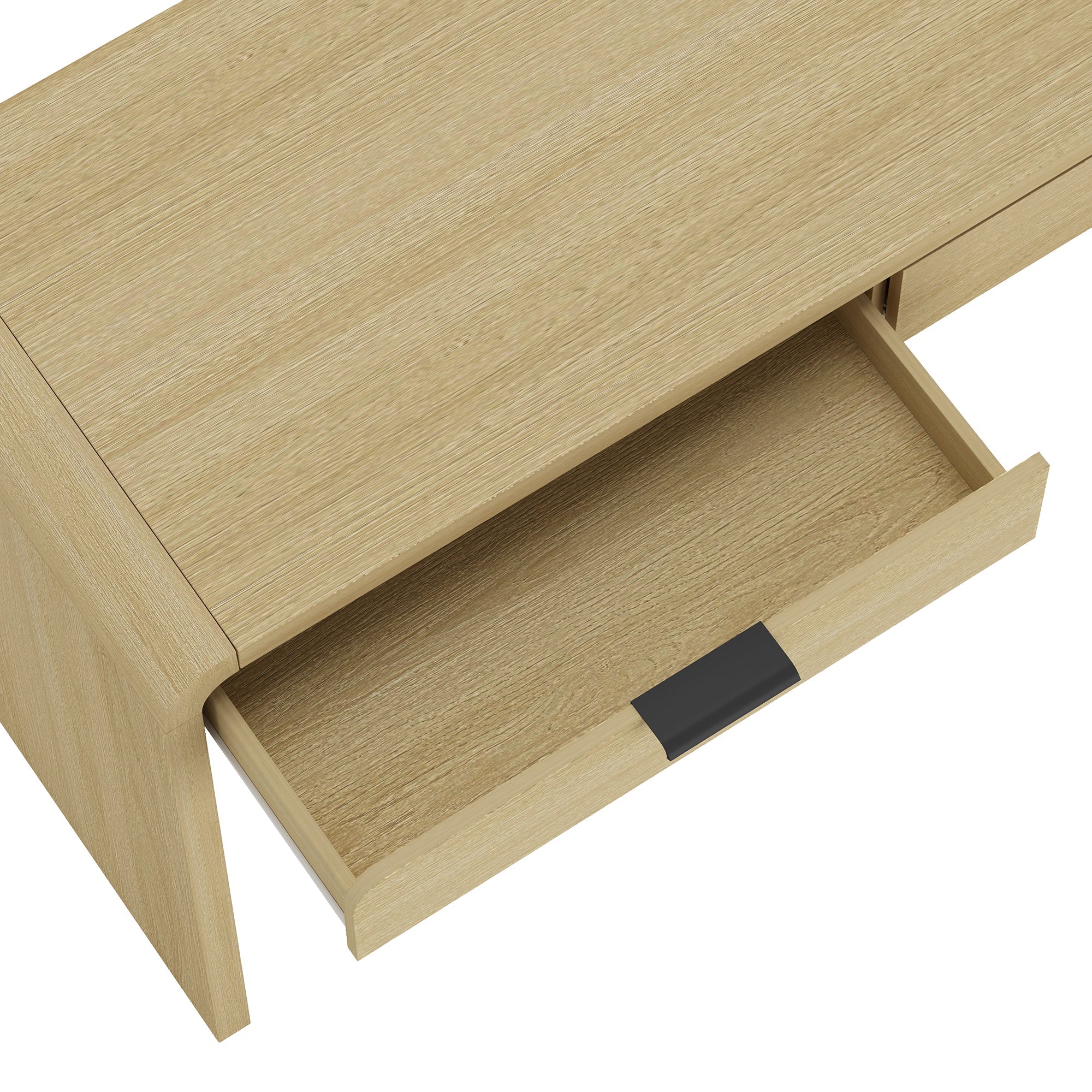 Grace 54" Home Office Desk in Natural Oak and Black - Image 5