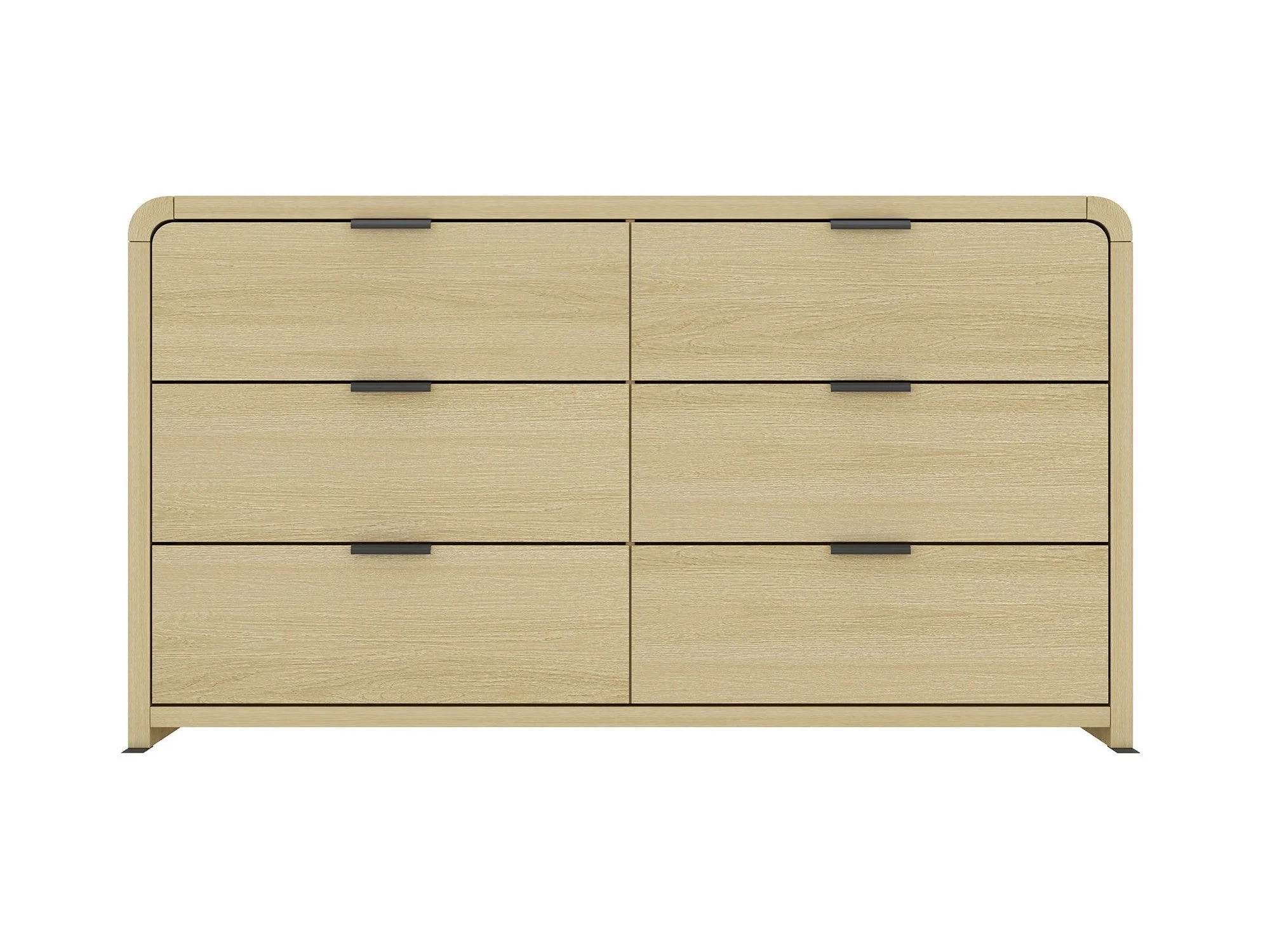 Grace 60" Double Dresser in Natural Oak and Black