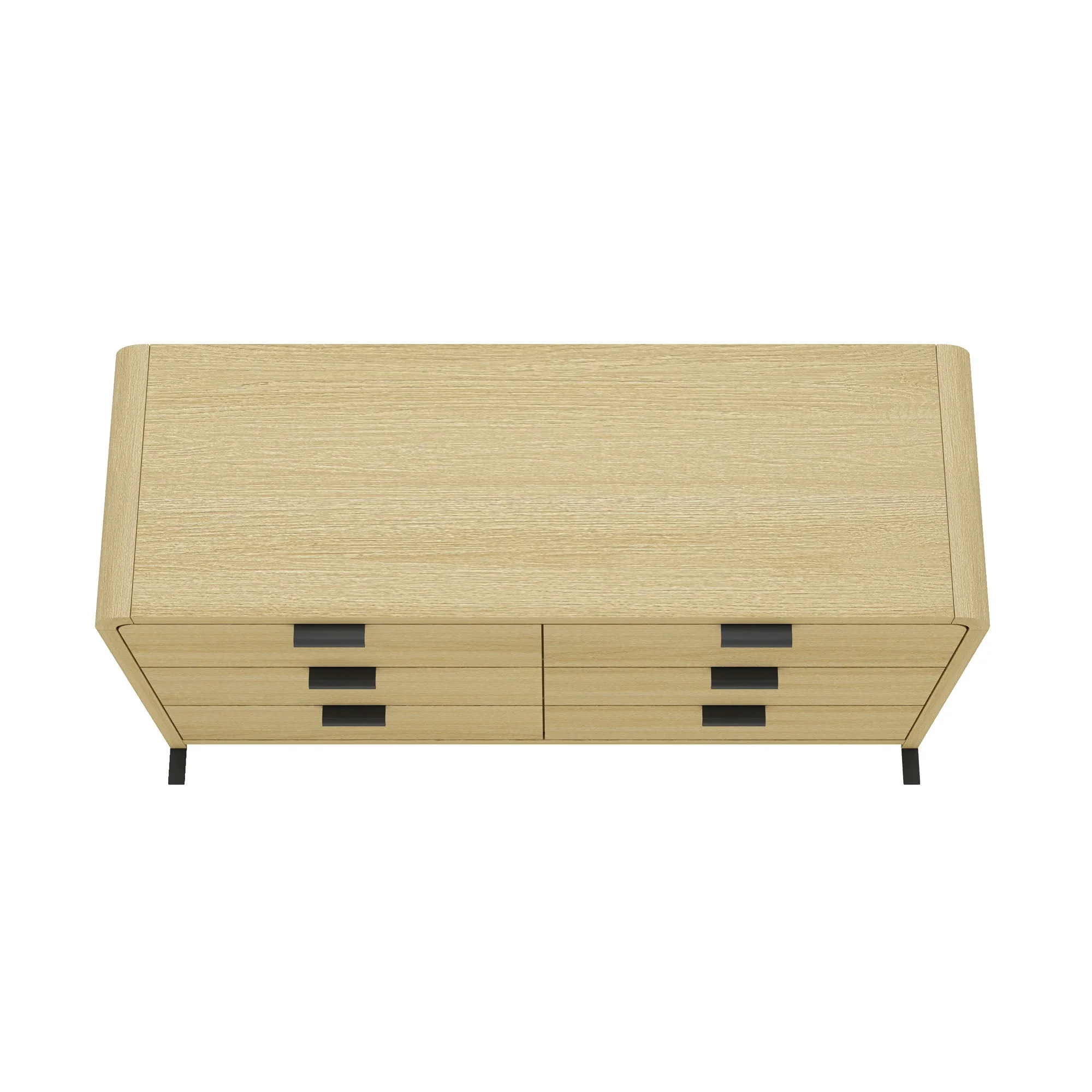 Grace 60" Double Dresser in Natural Oak and Black - Image 9