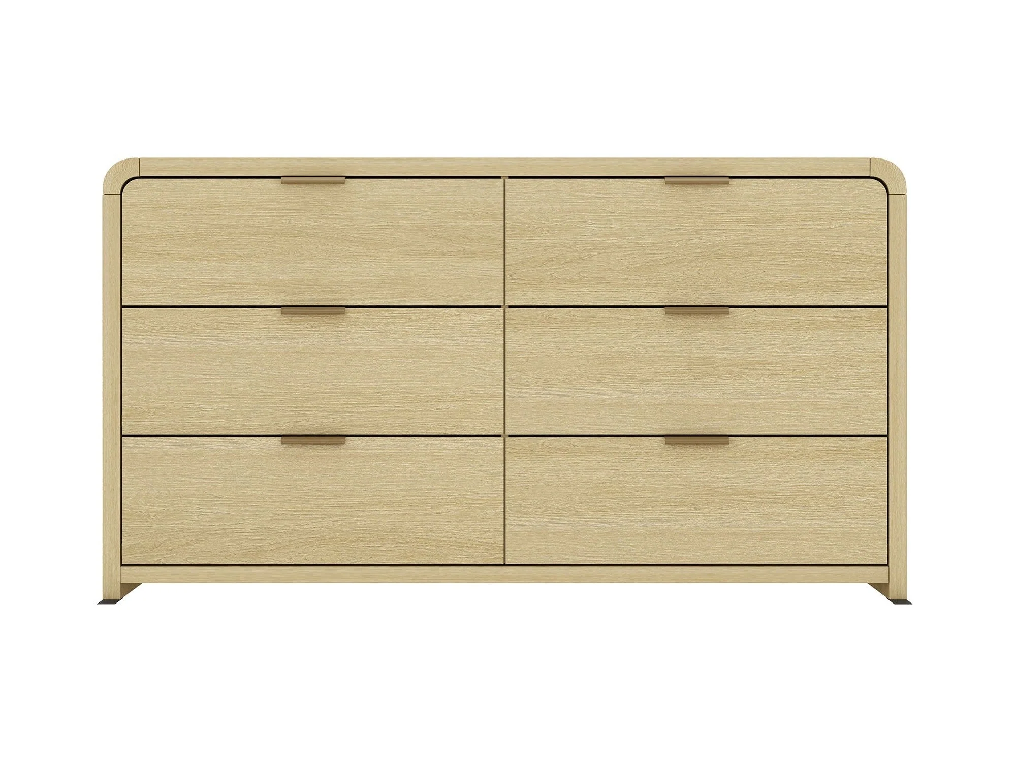Grace 60" Double Dresser in Natural Oak and Gold