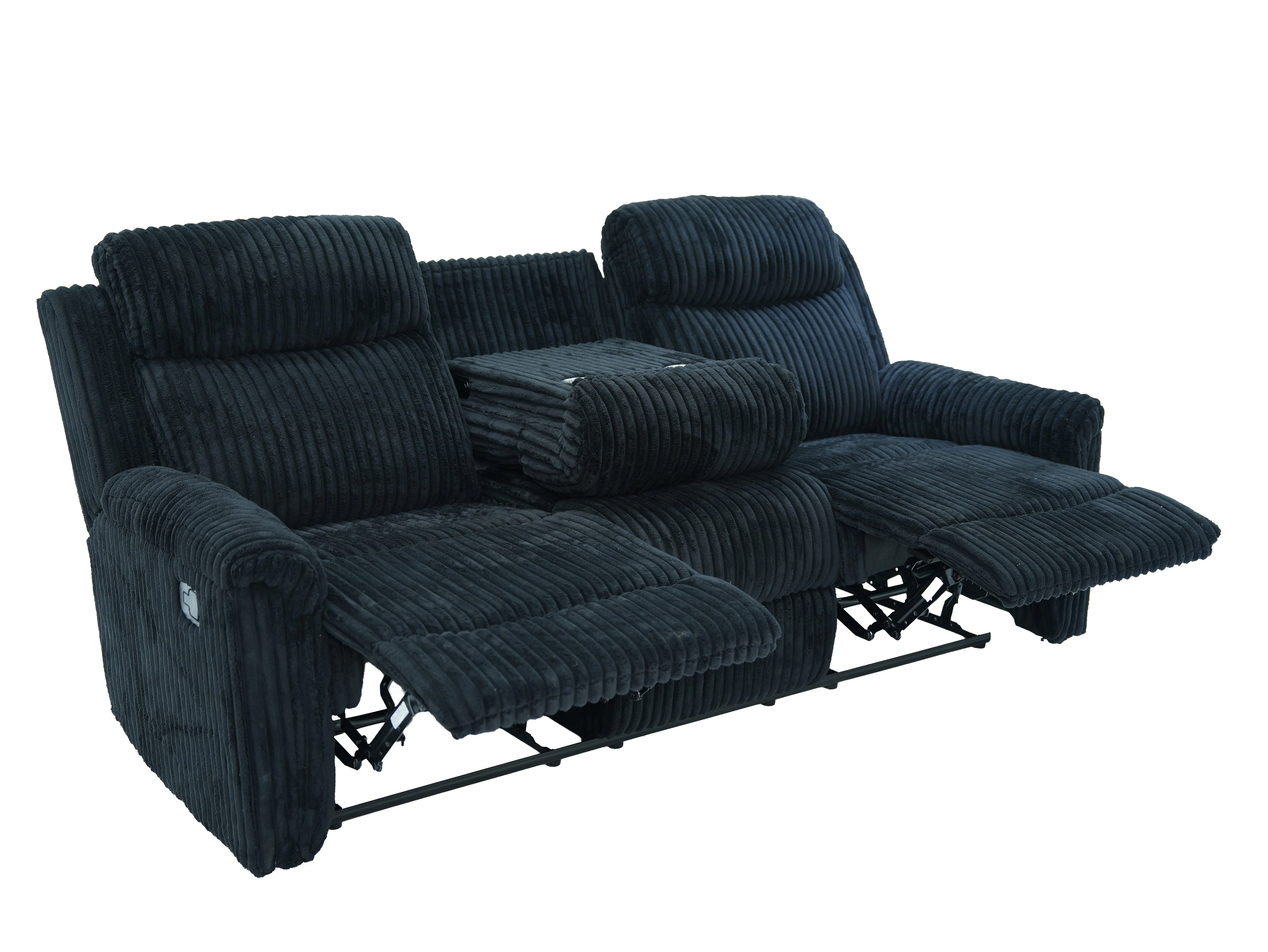 Grace Black Corduroy 3-Piece Reclining Set - Image 13