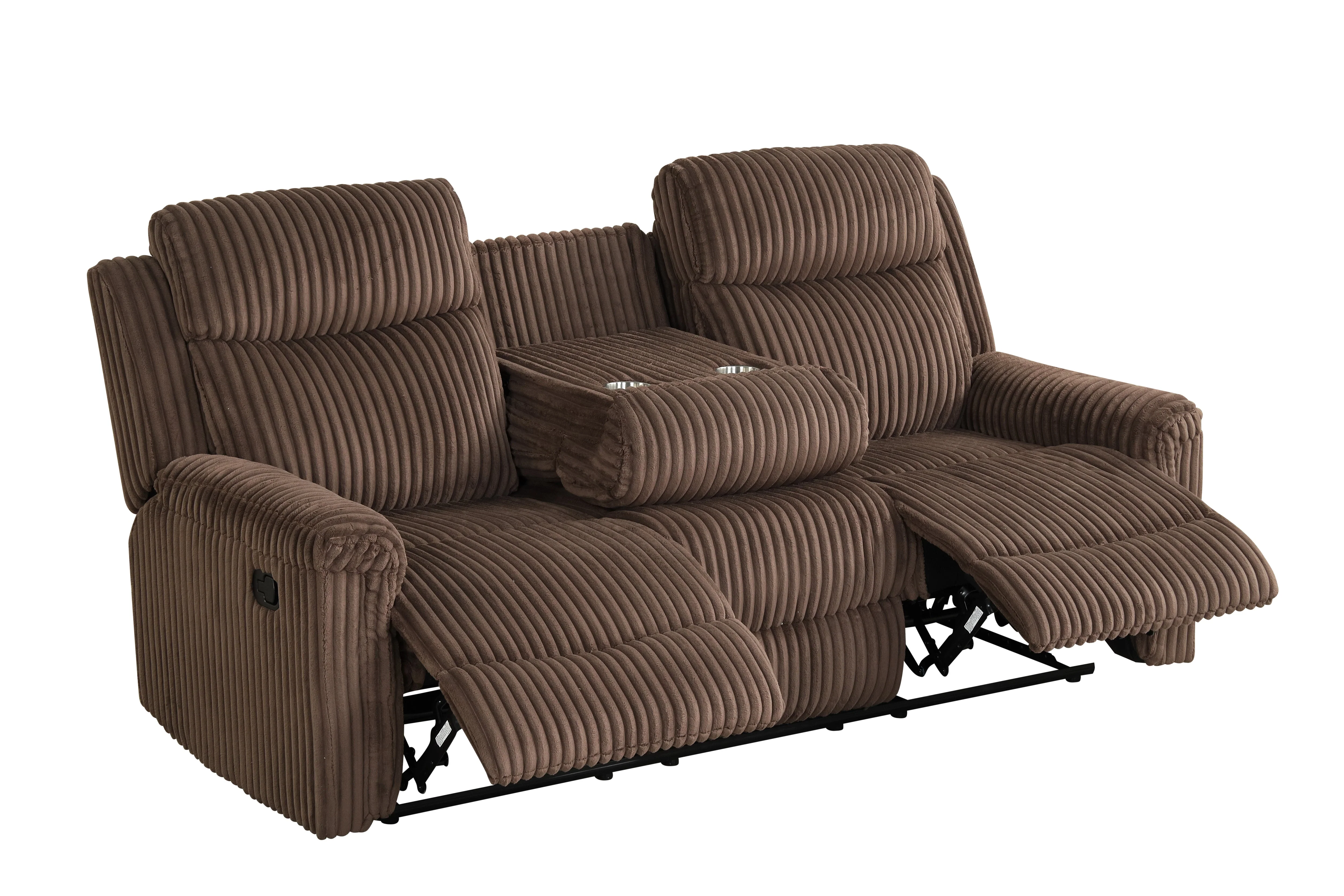 Grace Brown Corduroy 3-Piece Reclining Set - Image 3